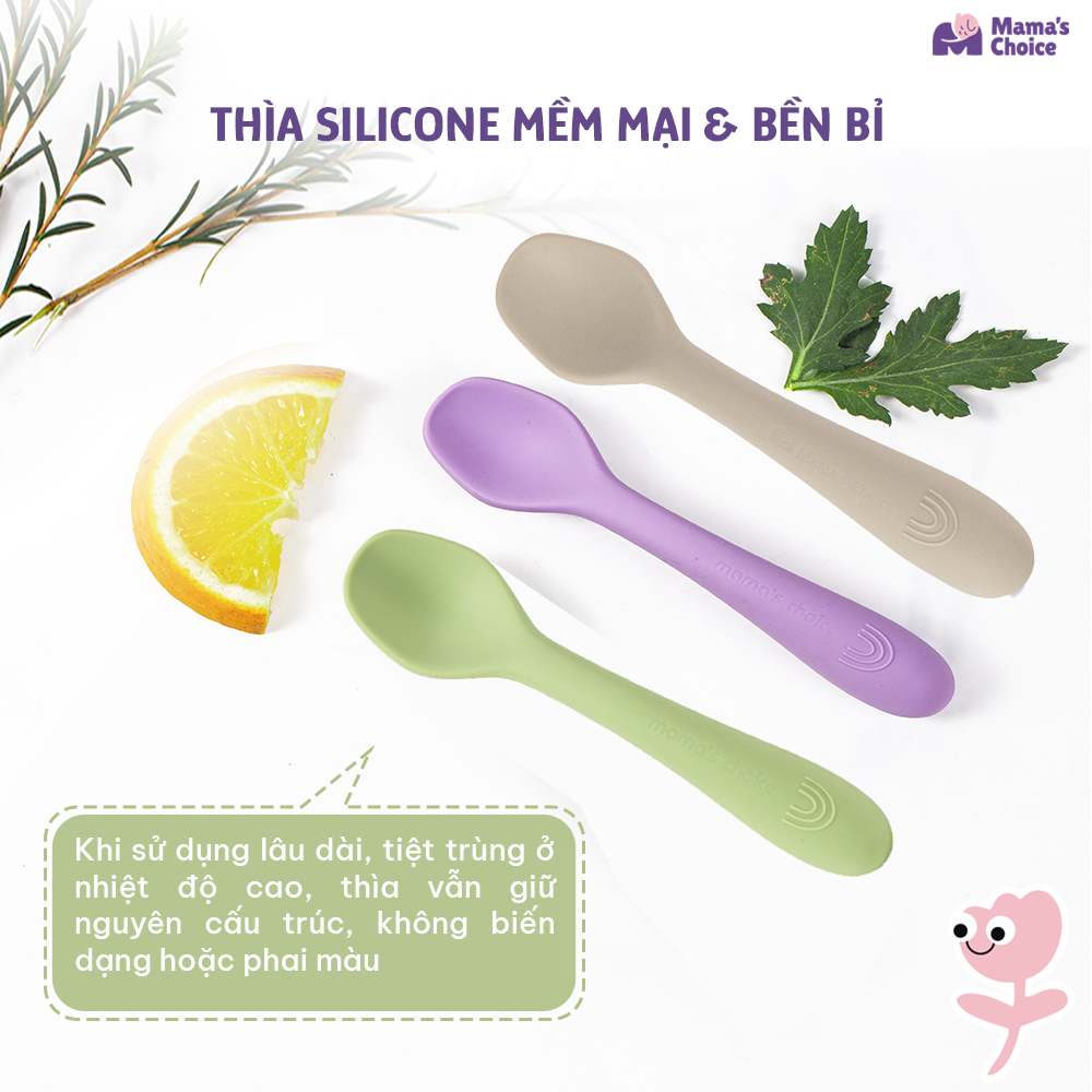 Mô tả Thìa Ăn Dặm Silicone Cho Bé, Thìa Mama's Choice Chất Liệu Mềm Mại và An Toàn Kiểm Định Quốc Tế - 5