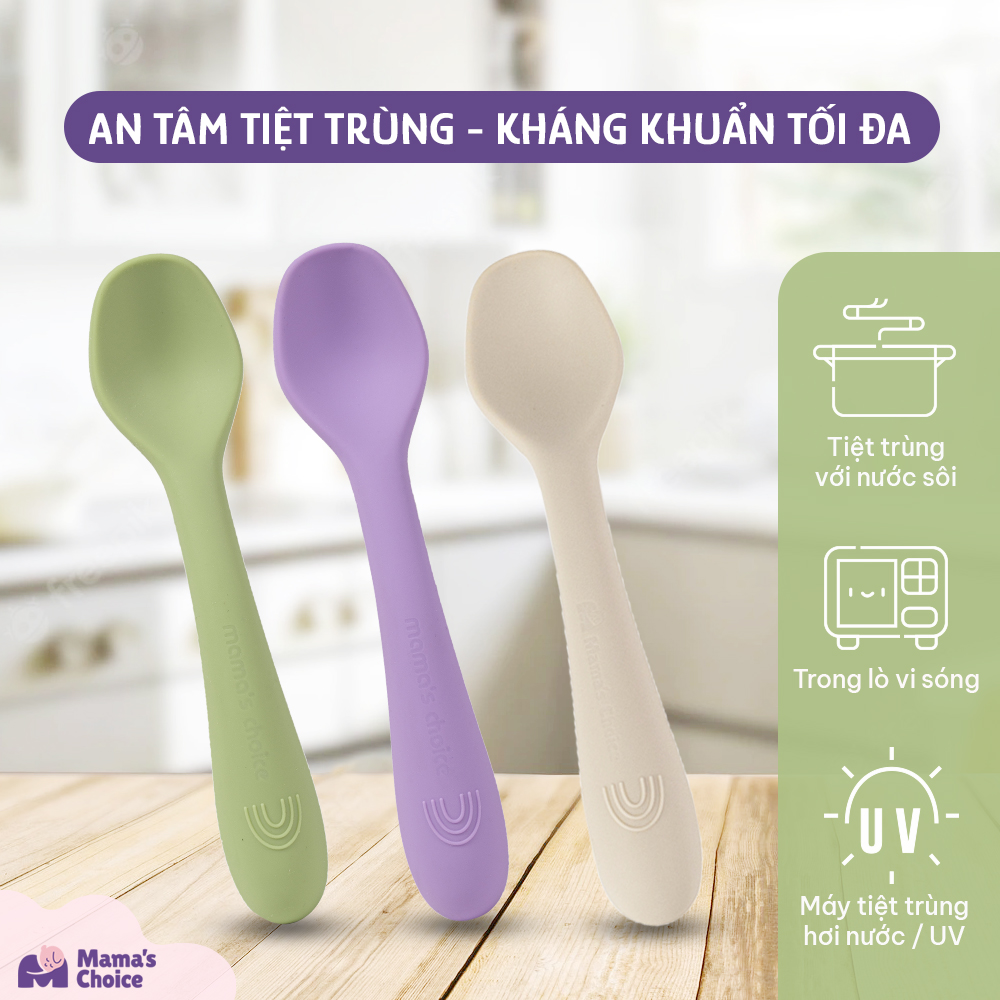 Mô tả Thìa Ăn Dặm Silicone Cho Bé, Thìa Mama's Choice Chất Liệu Mềm Mại và An Toàn Kiểm Định Quốc Tế - 11