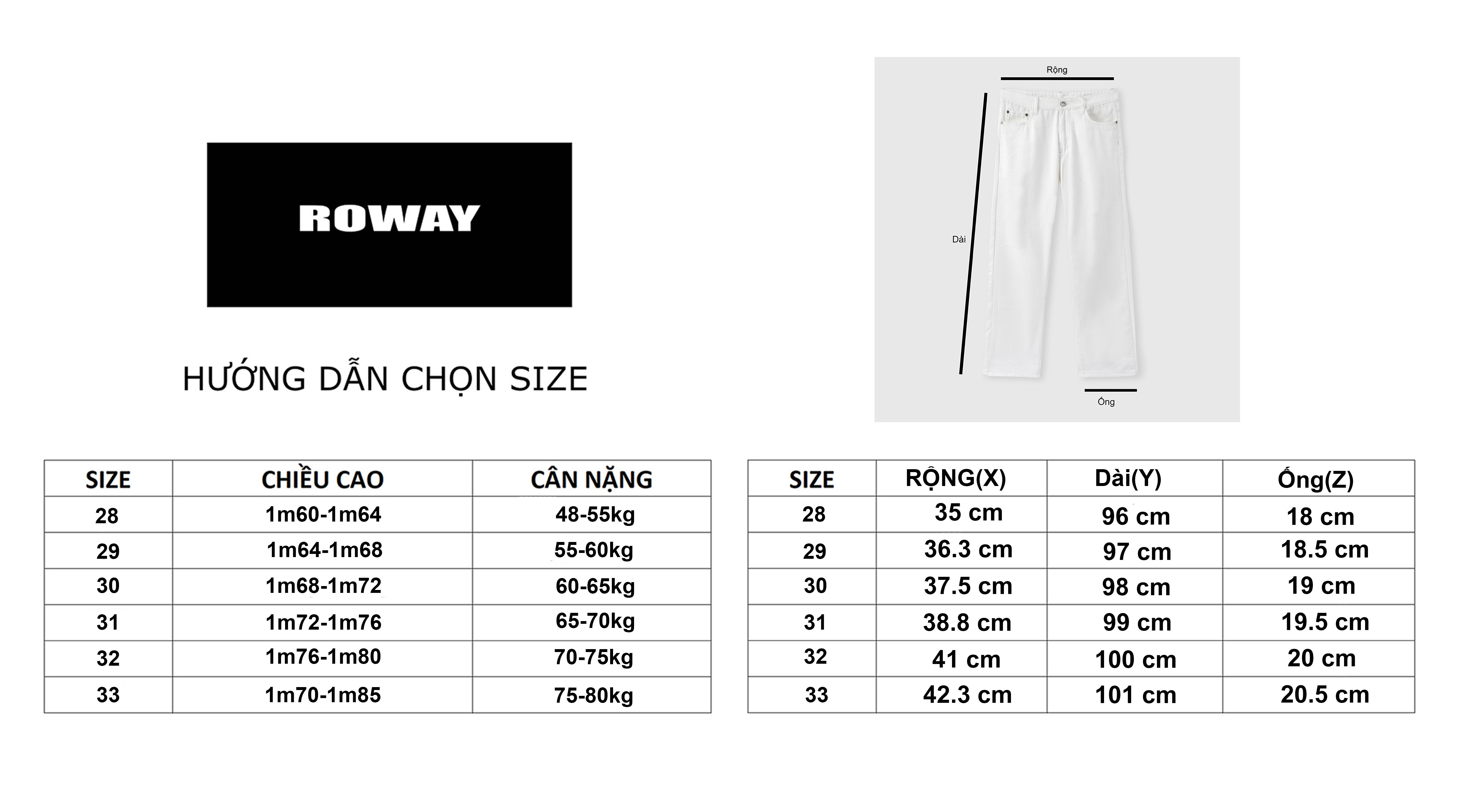 Mô tả Quần jean nam ROWAY, vải denim cotton, form suông | Jean suông trắng - 1