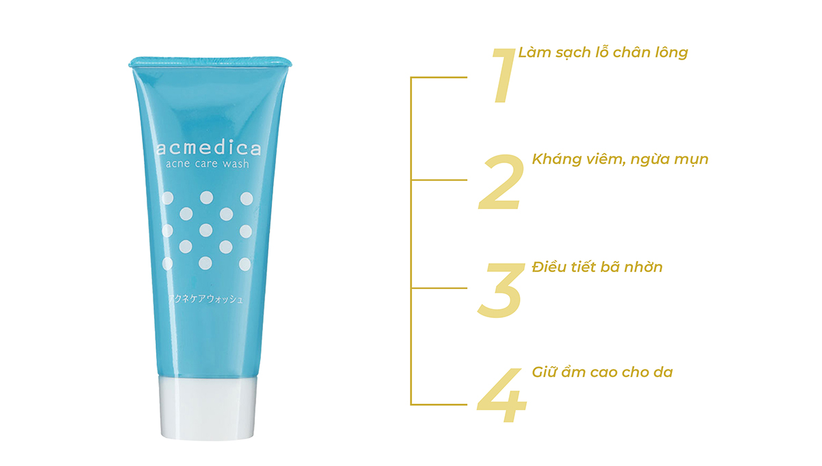 Mô tả Sữa rửa mặt Naris Acmedica Acne Care Wash tuýp 100g - 2
