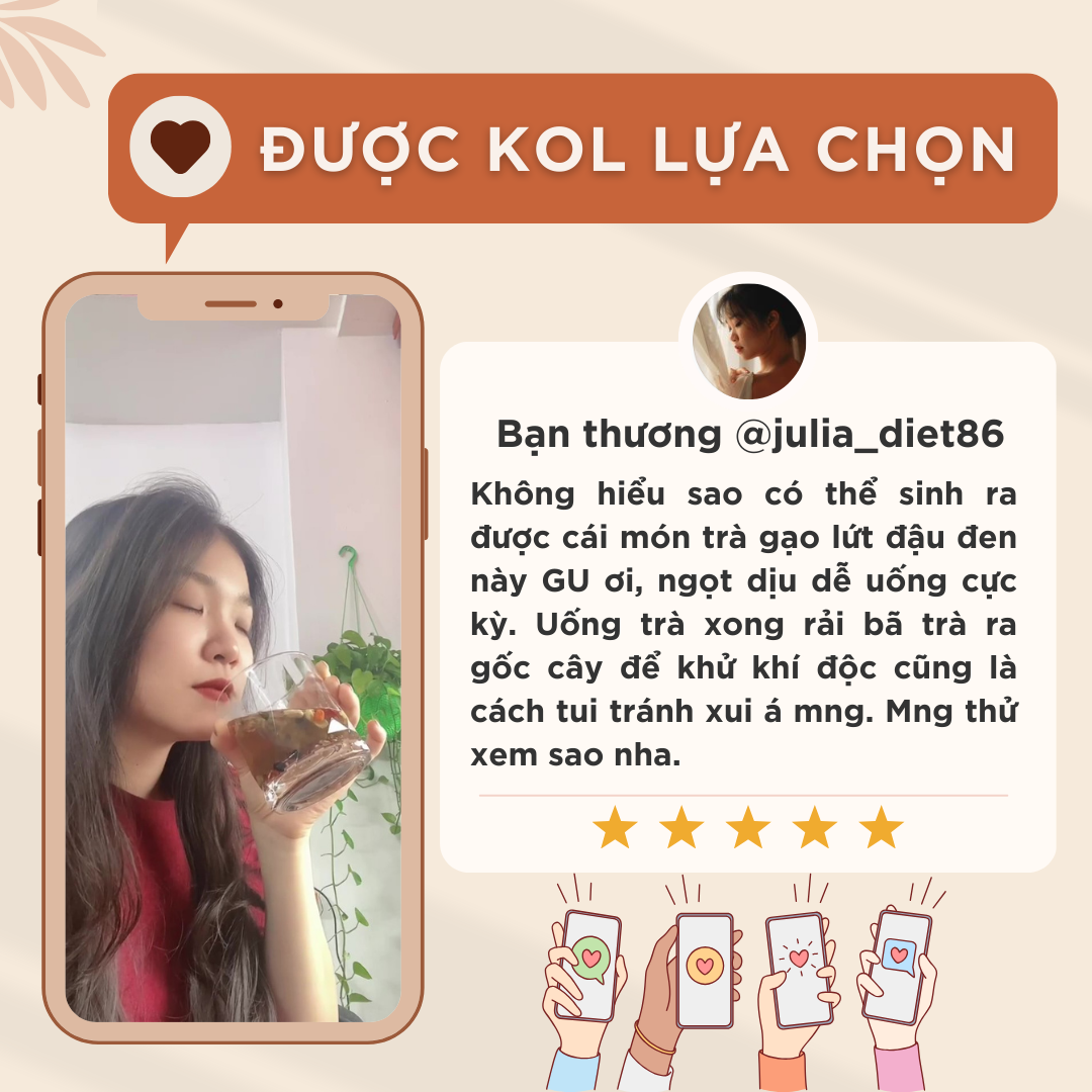 Mô tả Trà gạo lứt đậu đen thanh nhiệt GUfoods - Tự nhiên, Healthy, Thanh lọc cơ thể, Mát gan, Ngủ ngon, Đa dạng vị (200g/500g) - 11