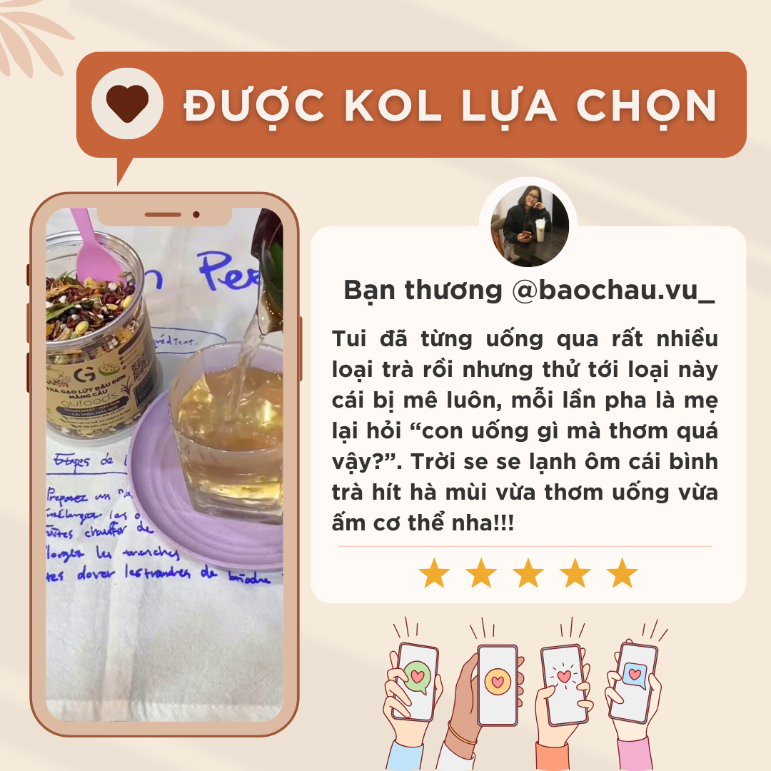 Mô tả Trà gạo lứt đậu đen thanh nhiệt GUfoods - Tự nhiên, Healthy, Thanh lọc cơ thể, Mát gan, Ngủ ngon, Đa dạng vị (200g/500g) - 12