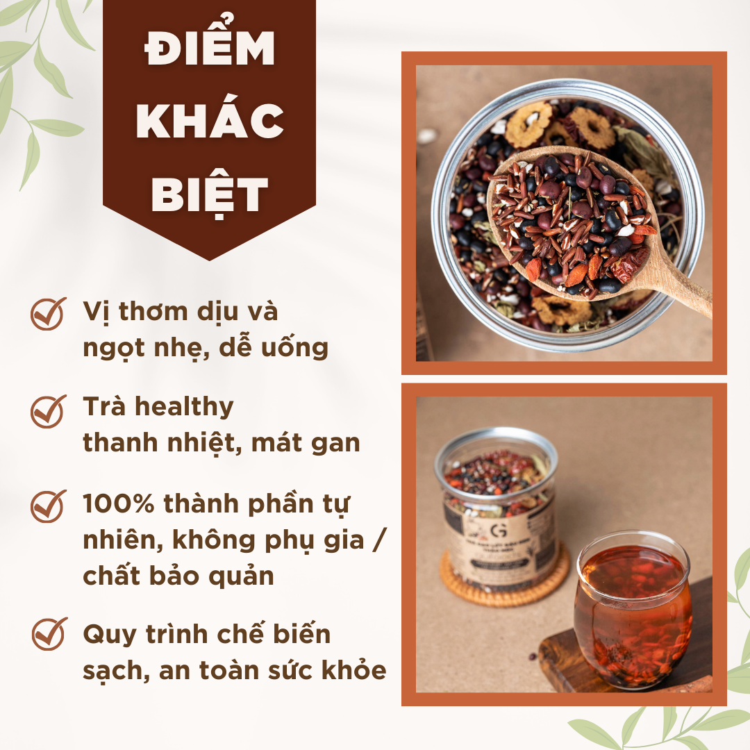 Mô tả Trà gạo lứt đậu đen thanh nhiệt GUfoods - Tự nhiên, Healthy, Thanh lọc cơ thể, Mát gan, Ngủ ngon, Đa dạng vị (200g/500g) - 2