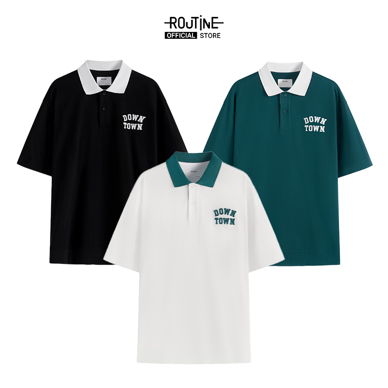 Mô tả Áo Polo Nam Thêu Đắp "Down Town" Form Boxy - Routine 10F23POL012 - 3