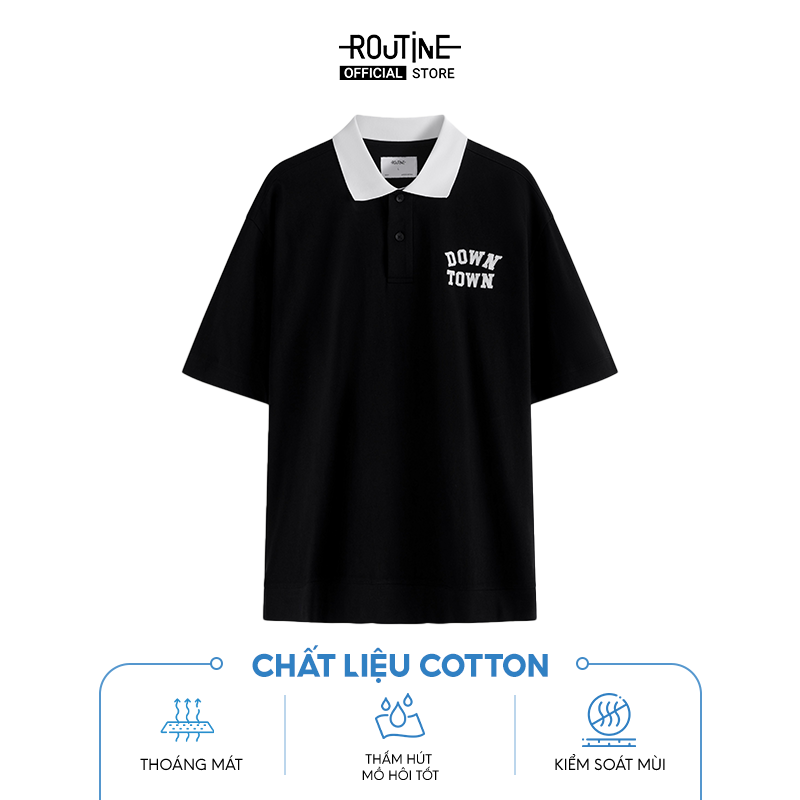 Mô tả Áo Polo Nam Thêu Đắp "Down Town" Form Boxy - Routine 10F23POL012 - 2