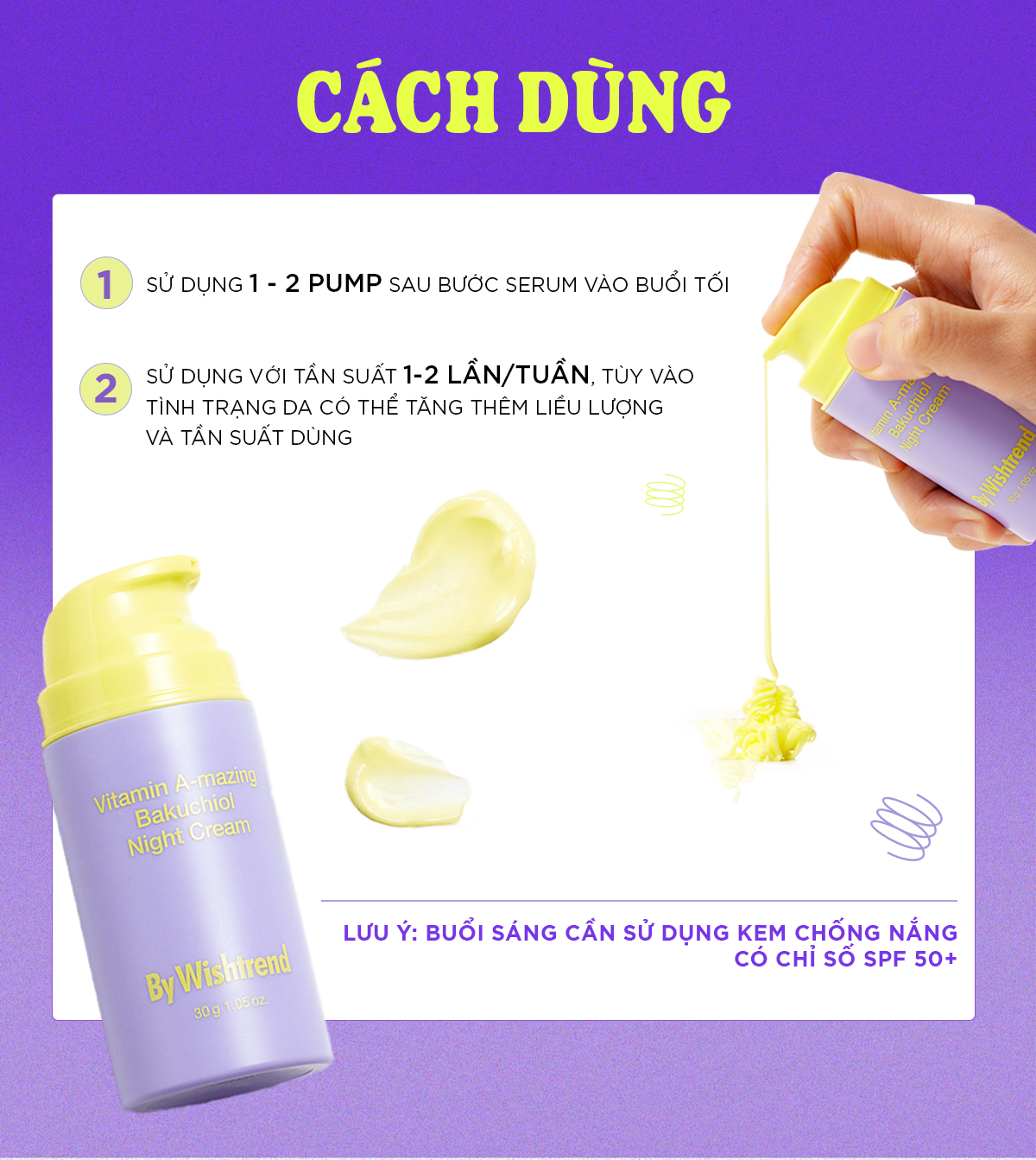 Mô tả 1 kem dưỡng vitamin A-mazing Bakuchiol Night Cream 10g+ 1 toner mandelic 30ml + 1 mask  Natural Vitamin 2 - 8