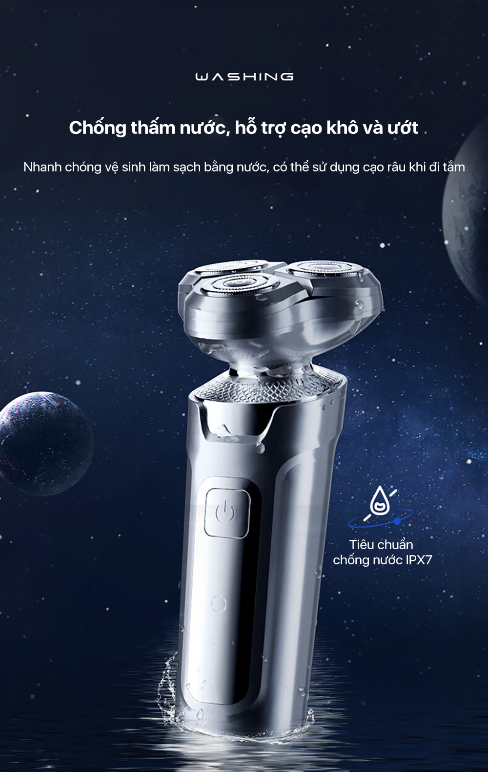 Mô tả Máy cạo râu Enchen X2 chống nước IPX7, đầu dao 3D lưỡi dao tự mài, pin dùng đến 60 ngày - BH 6 tháng - 9