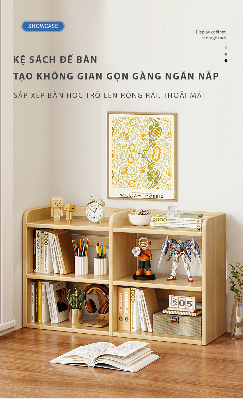Mô tả Kệ sách để bàn gỗ mdf phủ melamin chống xước thương hiệu IGA - GA37 - 1