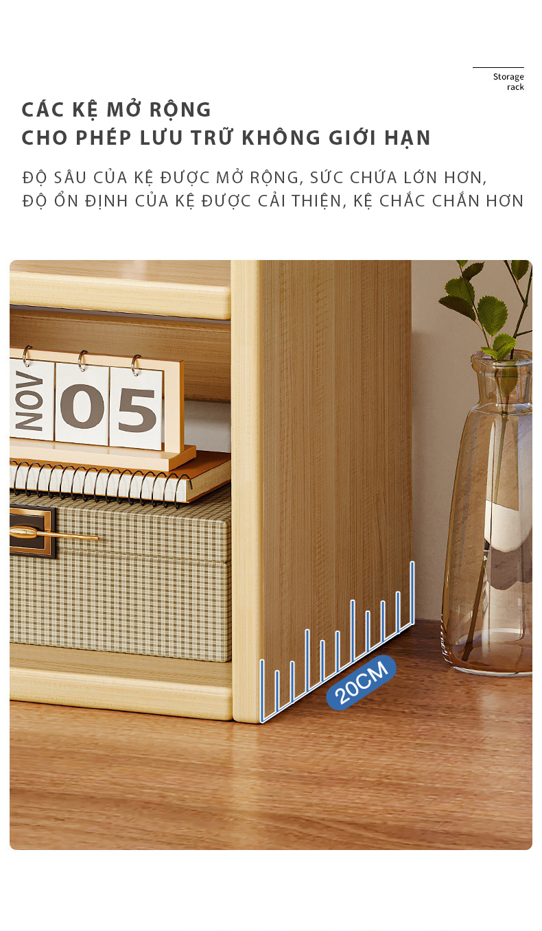 Mô tả Kệ sách để bàn gỗ mdf phủ melamin chống xước thương hiệu IGA - GA37 - 3