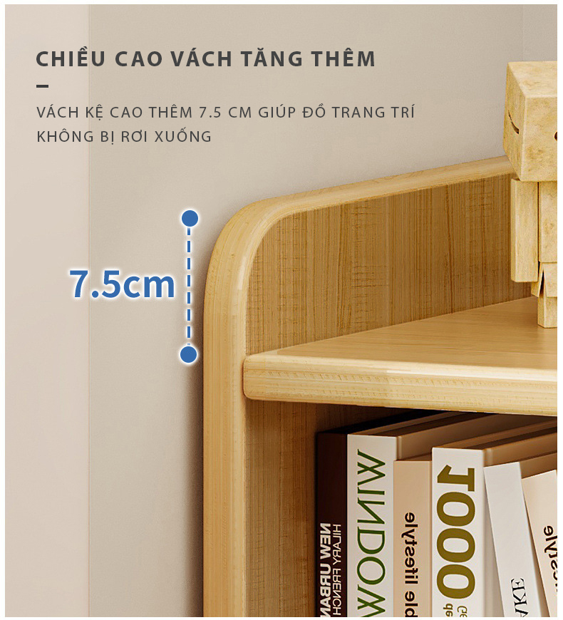 Mô tả Kệ sách để bàn gỗ mdf phủ melamin chống xước thương hiệu IGA - GA37 - 4