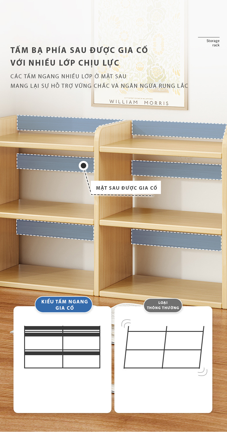 Mô tả Kệ sách để bàn gỗ mdf phủ melamin chống xước thương hiệu IGA - GA37 - 5
