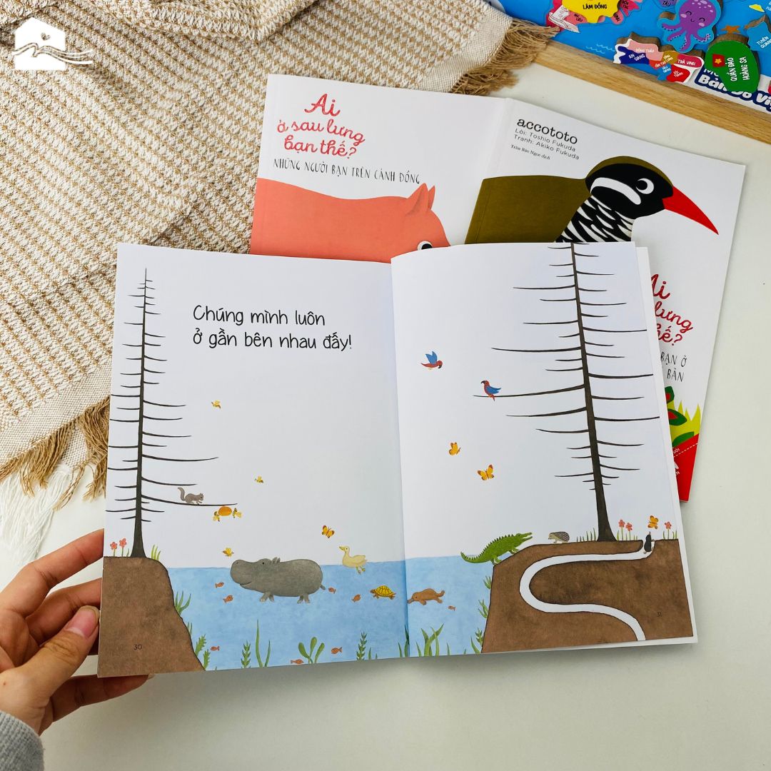 Mô tả Sách Ehon Nhật Bản - Combo 6 cuốn Ai ở sau lưng bạn thế - Dành cho bé 0-3 tuổi - 6