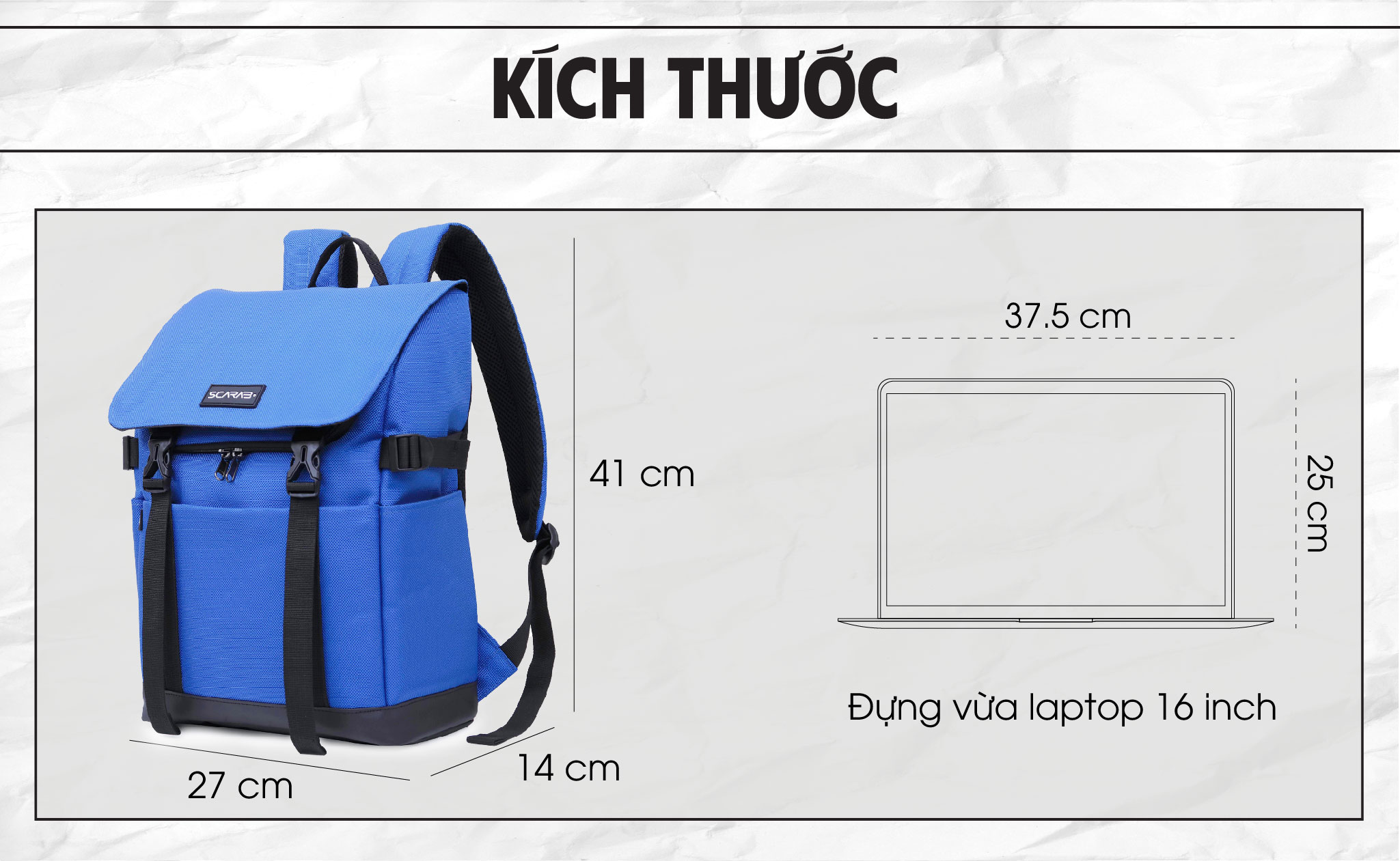 Mô tả Balo Scarab Urban Fabric Backpack - Ba lô Nam Nữ, Chống Thấm Tốt - 2