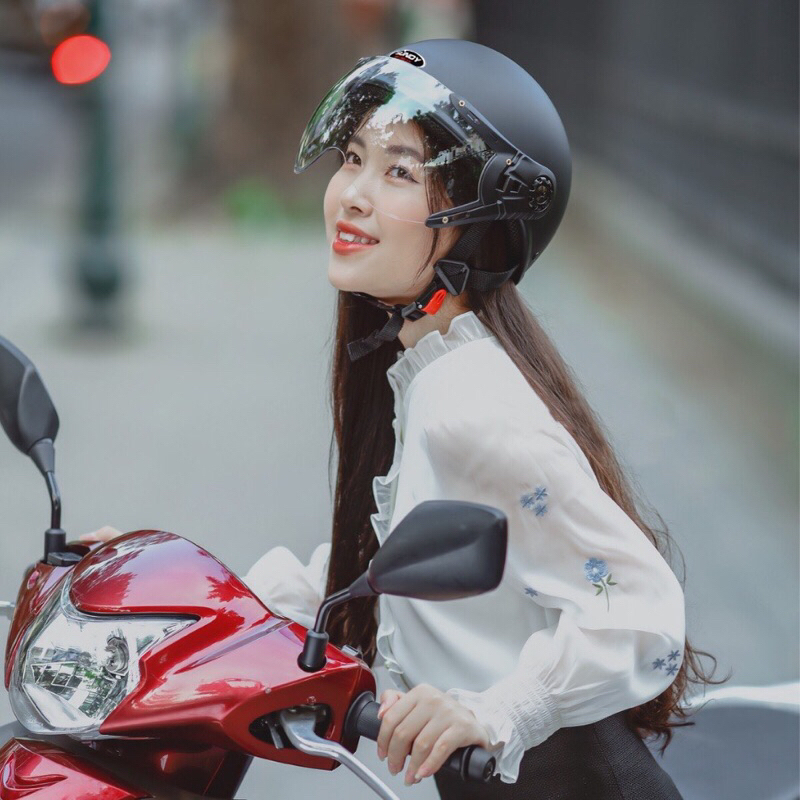 Mô tả Mũ bảo hiểm nửa đầu có kính chống lóa Sundy Helmet HO-01K hàng chính hãng bảo hành 12 tháng - 2