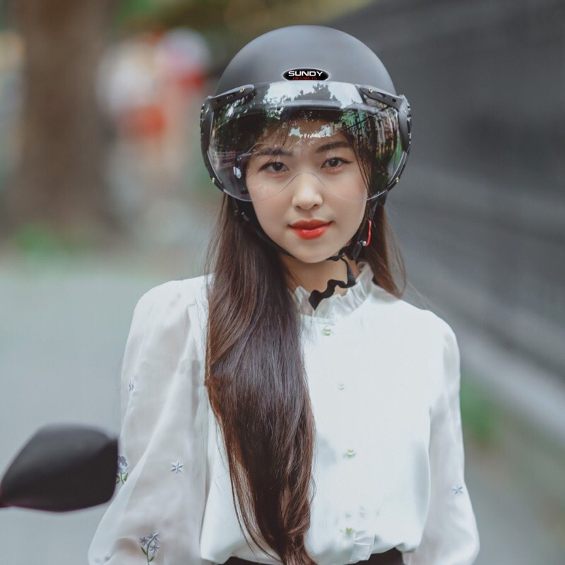 Mô tả Mũ bảo hiểm nửa đầu có kính chống lóa Sundy Helmet HO-01K hàng chính hãng bảo hành 12 tháng - 3