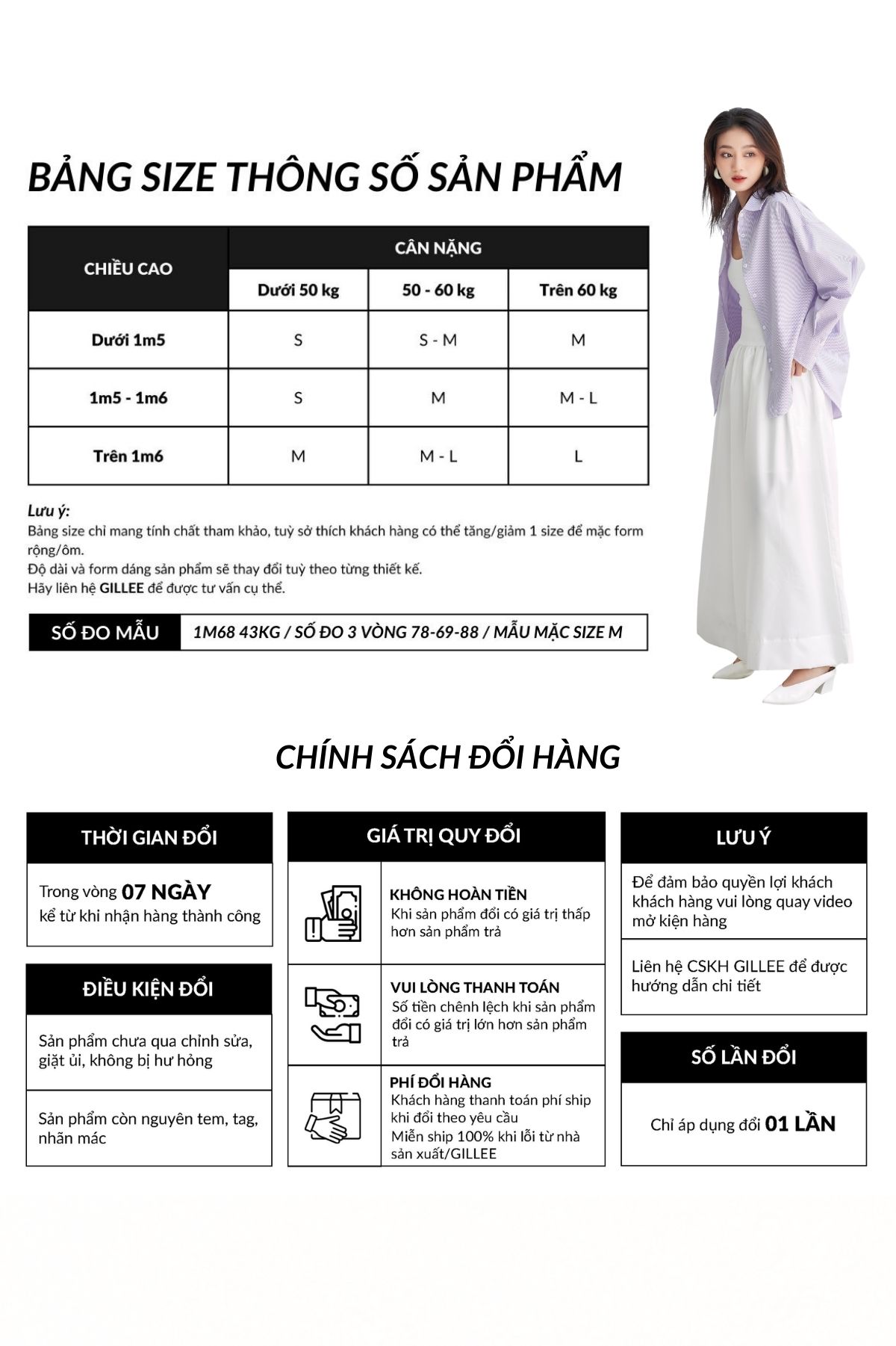 Áo sơ mi GILLEE FAS298 chi tiết