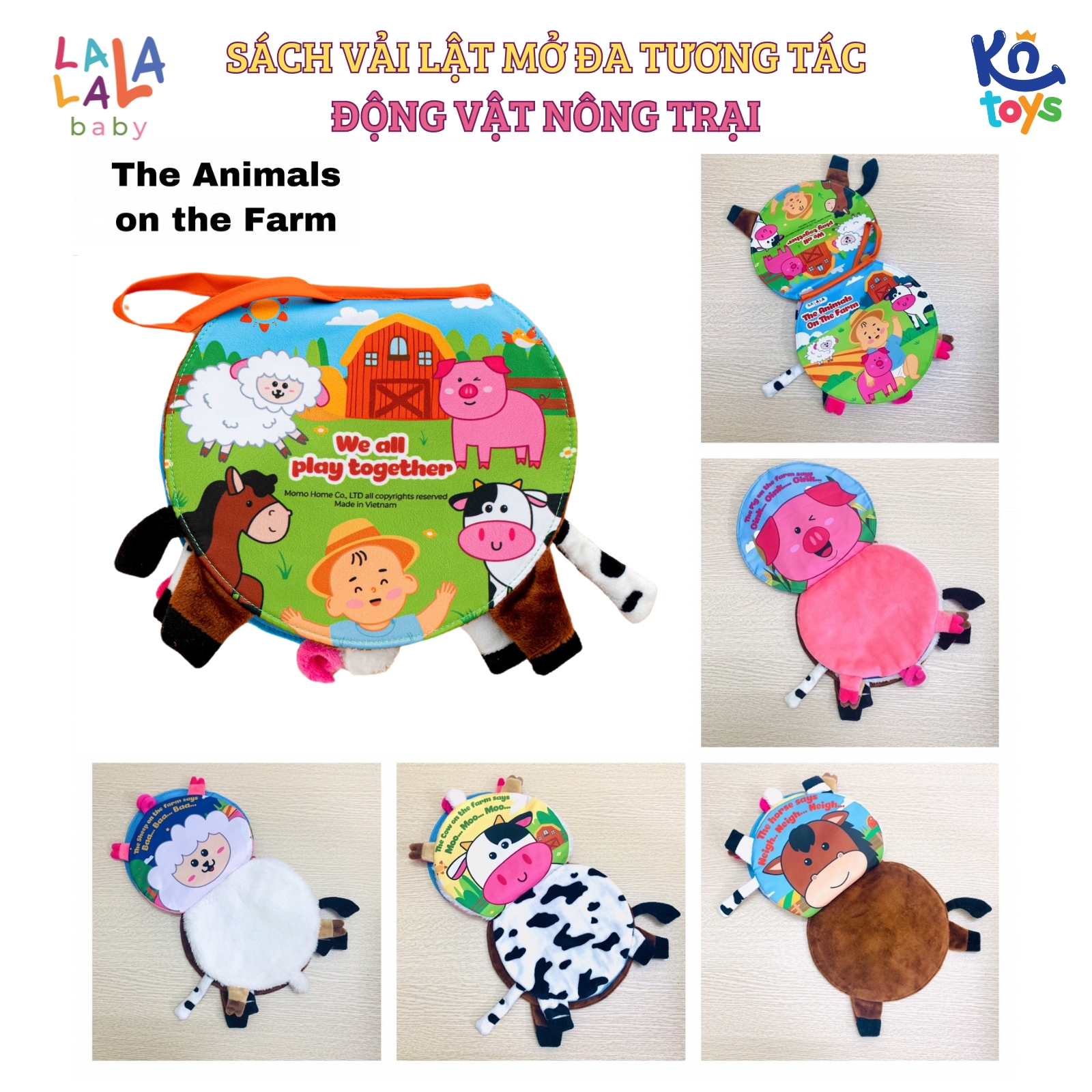 Mô tả Sách Vải Lật Mở Sột Soạt Đa Tương Tác Cho Bé từ 0 Tháng Tuổi - Lalala Baby - 2