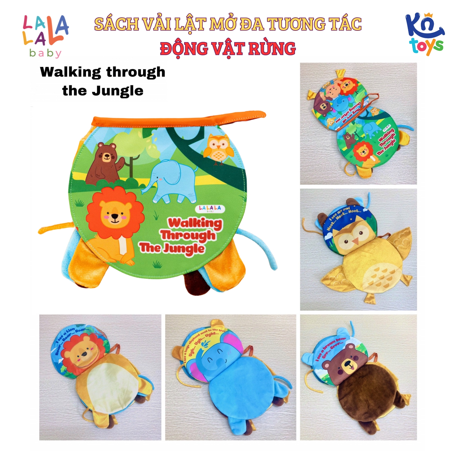 Mô tả Sách Vải Lật Mở Sột Soạt Đa Tương Tác Cho Bé từ 0 Tháng Tuổi - Lalala Baby - 3
