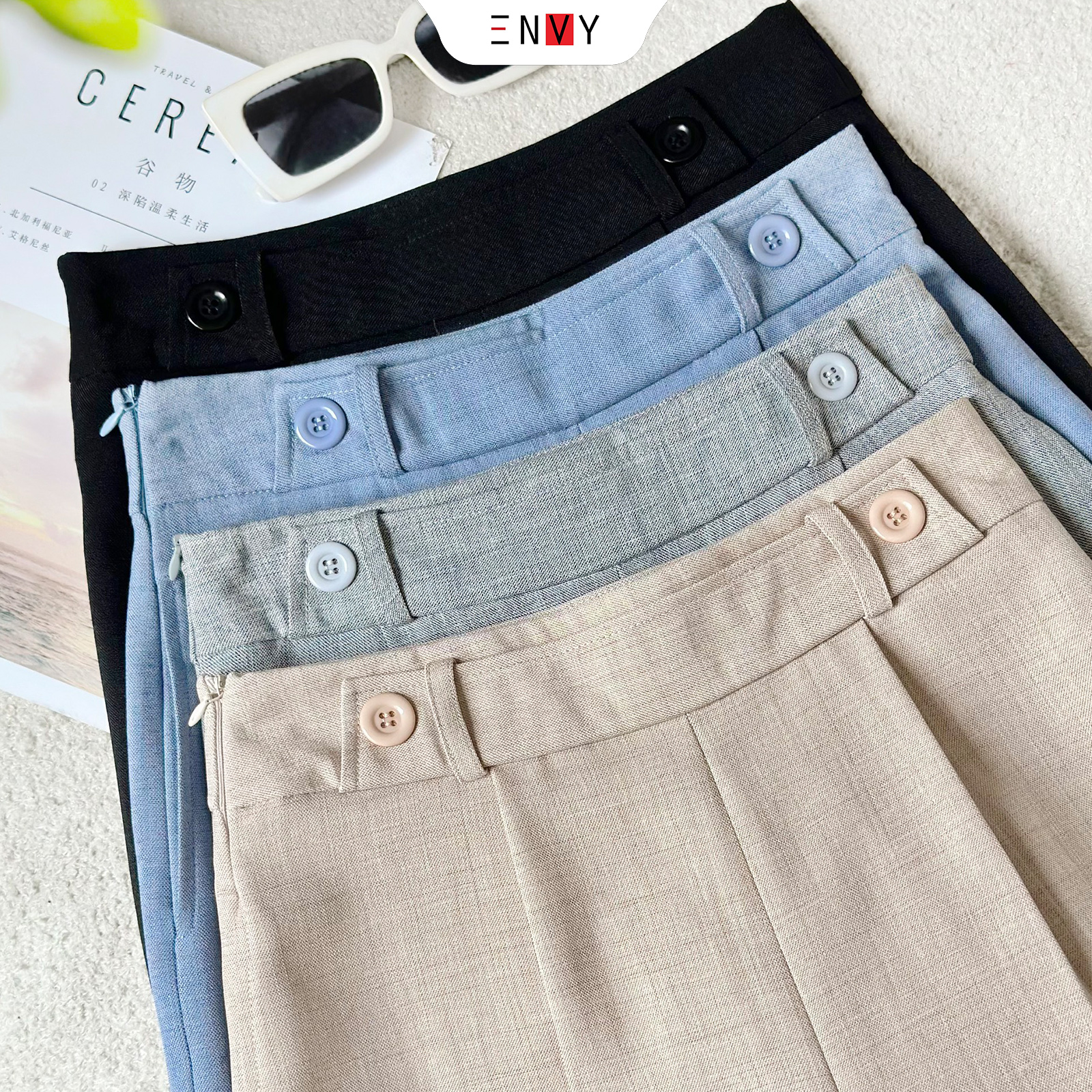 Mô tả Quần Tây Ống Suông Rộng Công Sở ENVY QK47 - 1