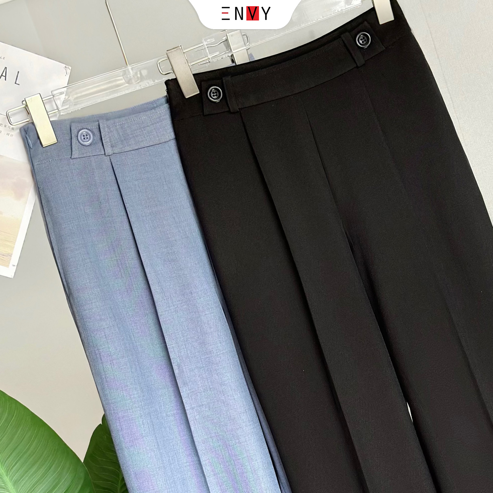 Mô tả Quần Tây Ống Suông Rộng Công Sở ENVY QK47 - 3