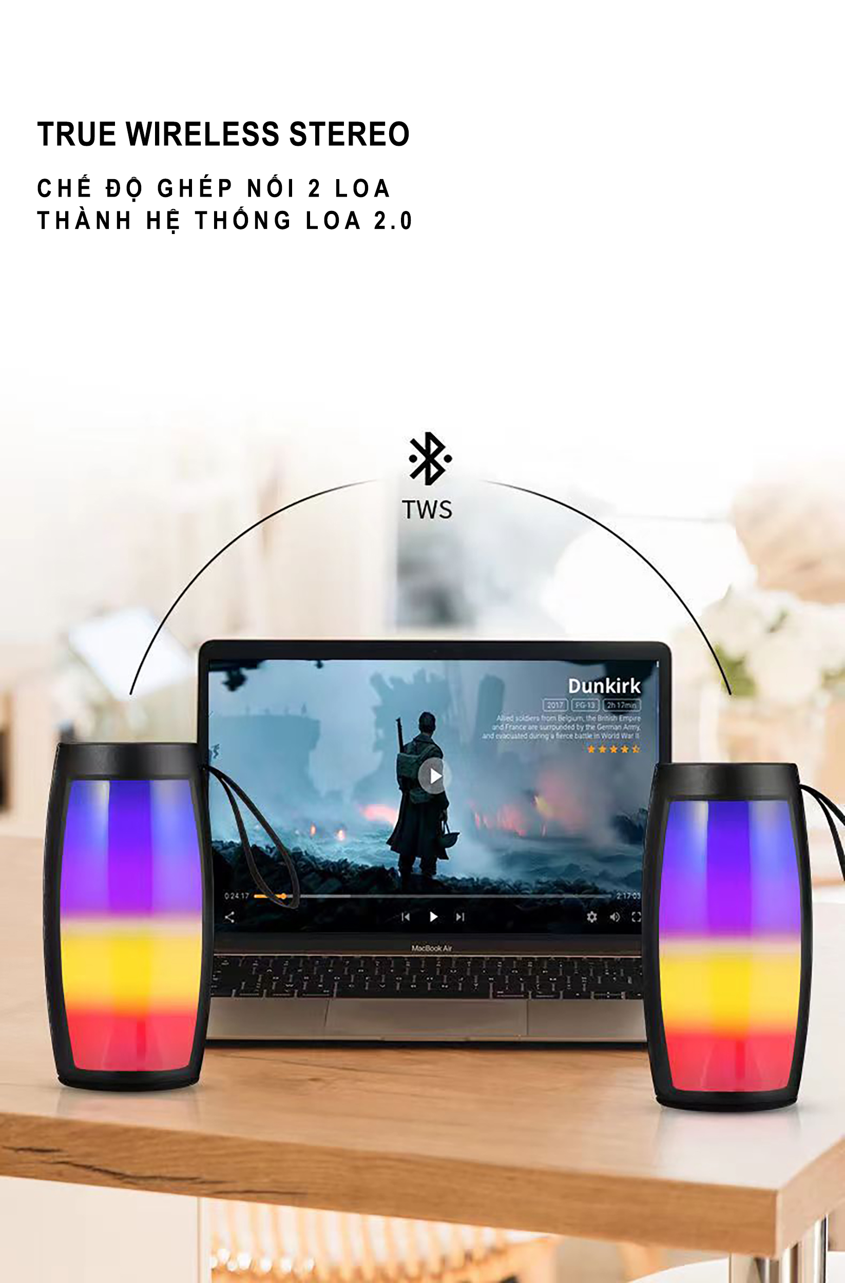 Loa Bluetooth S12, Led RGB, Âm Thanh To, Bass Mạnh, USB, Thẻ Nhớ, Giòng ...