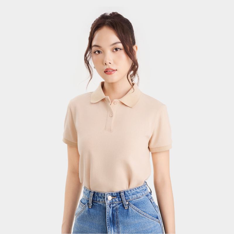 Mô tả Áo thun polo nữ MARC FASHION trơn cơ bản basic vải mềm mịn mát CBMH091822 - 2