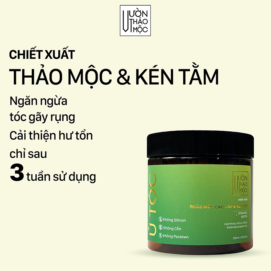 Mô tả Kem ủ tóc Vườn Thảo Mộc cao cấp phục hồi tóc siêu mềm,bóng mượt giảm gãy rụng size 200ml - 2