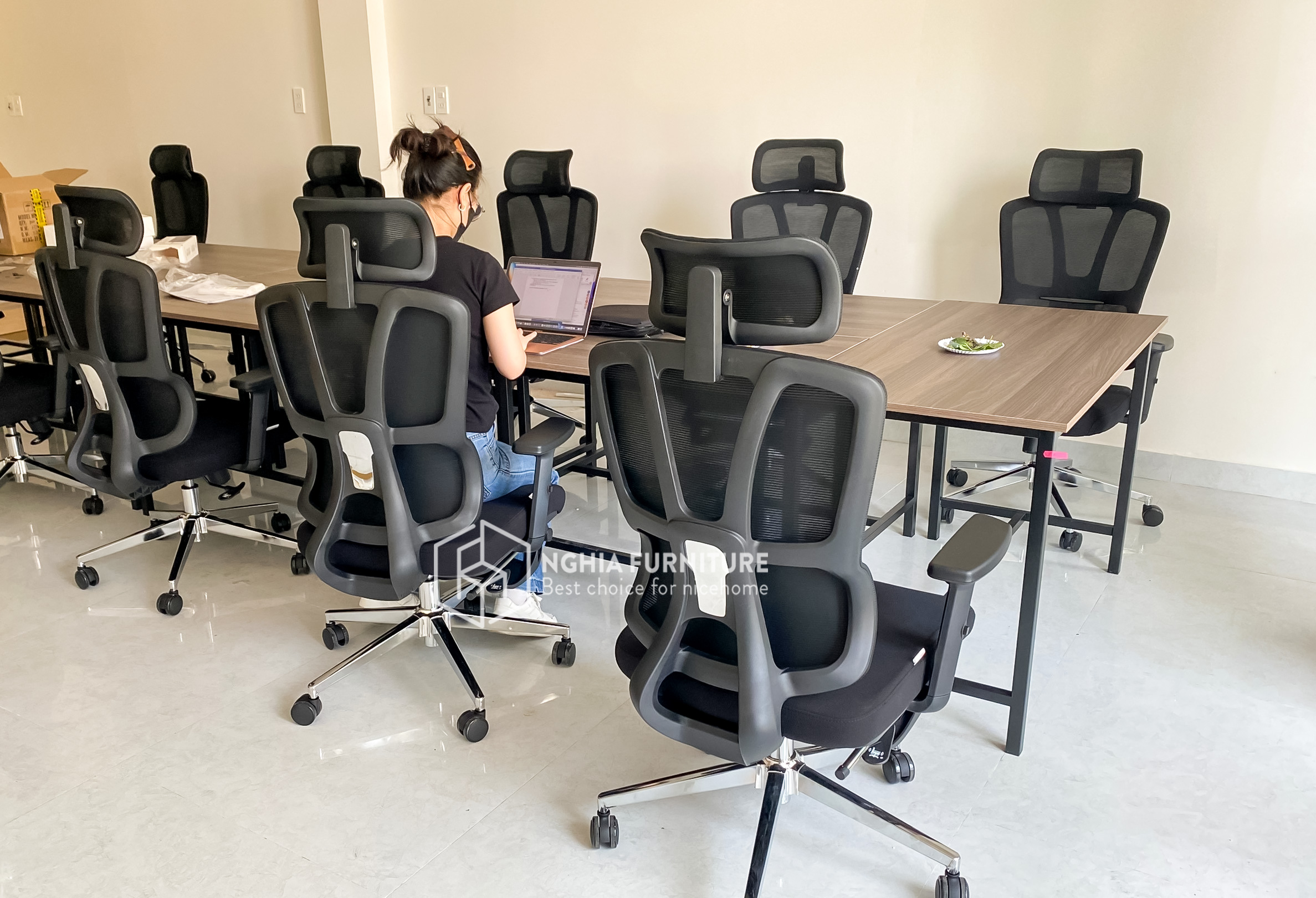 Mô tả Ghế công thái học Nghiafurniture Joy-h, bảo hành 3 năm, lưới thoáng khí, ngả ghế 120 độ - 6