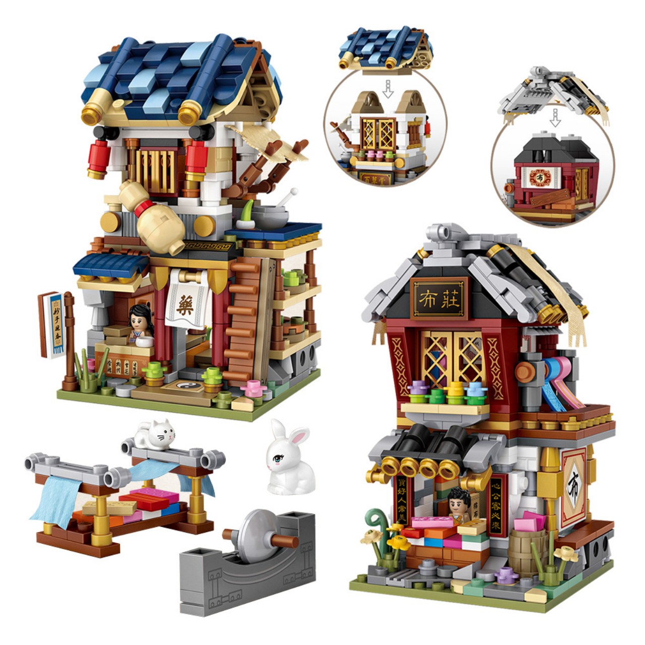 Bộ lắp ráp building block LOZ mini mô hình cửa hàng đường phố Cửa hàng ...