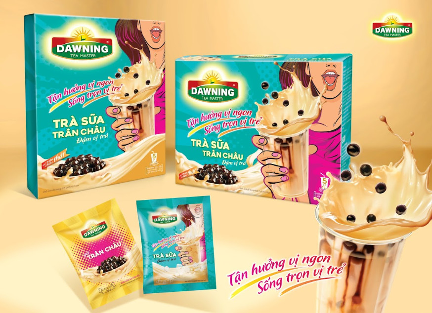 Mô tả Combo 5 hộp trà sữa trân châu DAWNING Đậm vị trà, hương thơm trà tự nhiên giúp tỉnh táo 260g - 1