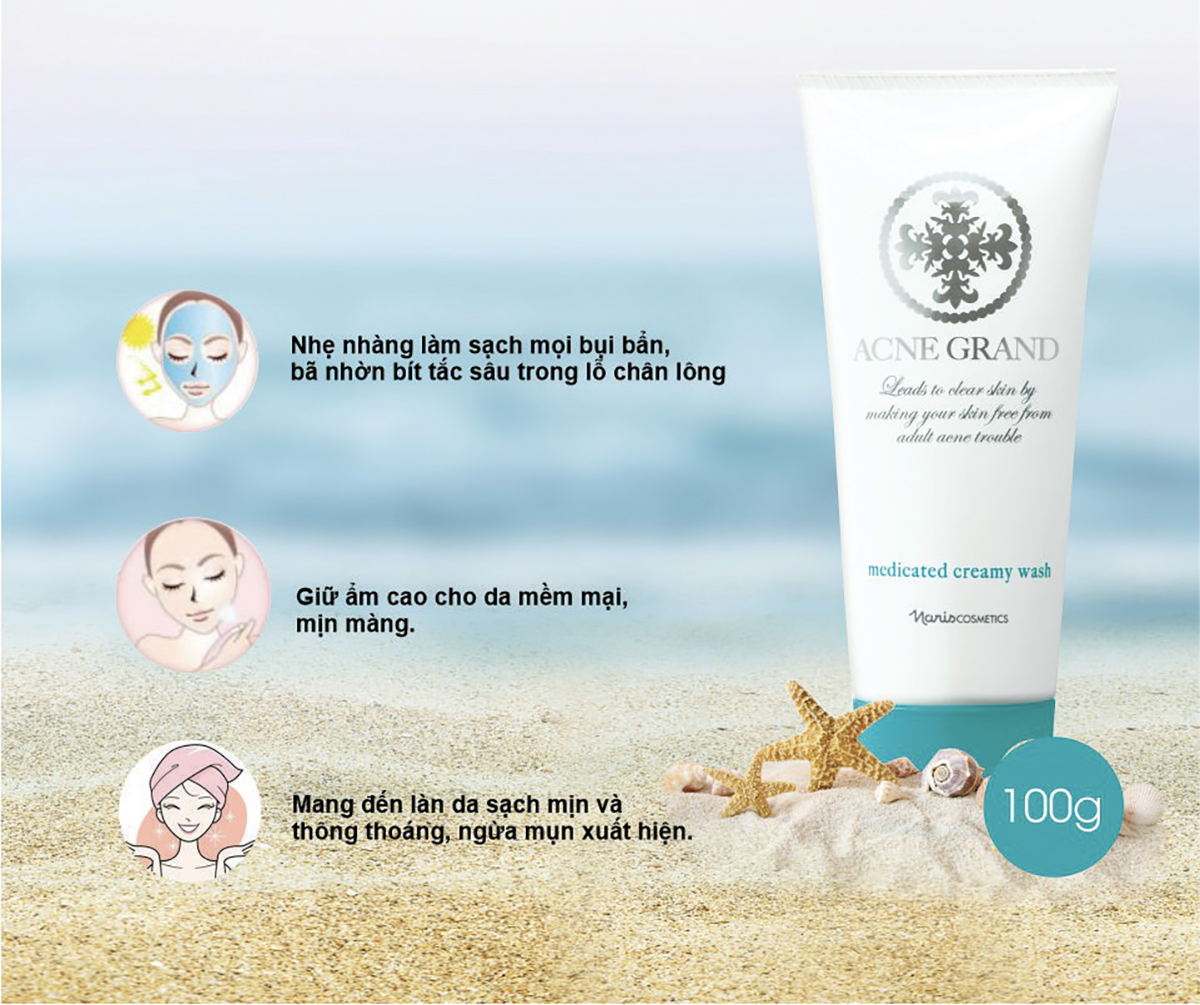 Mô tả SỮA RỬA MẶT NARIS ACNE GRAND MEDICATED CREAMY WASH 100g - 2