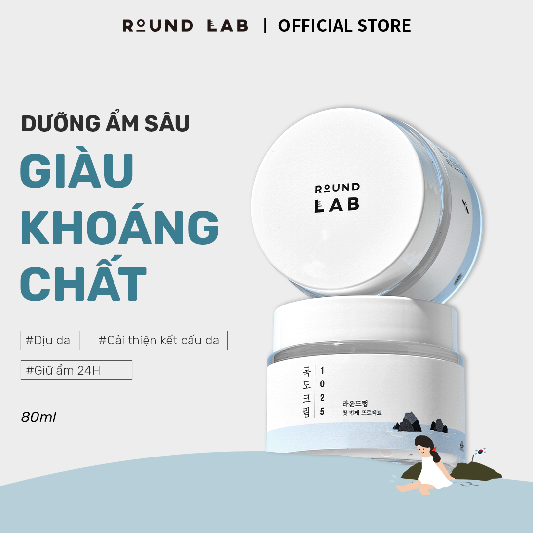 Mô tả Kem Dưỡng Round Lab 1025 Dokdo Cream 80ml giàu khoáng chất giữ ẩm lên đến 24h - 1