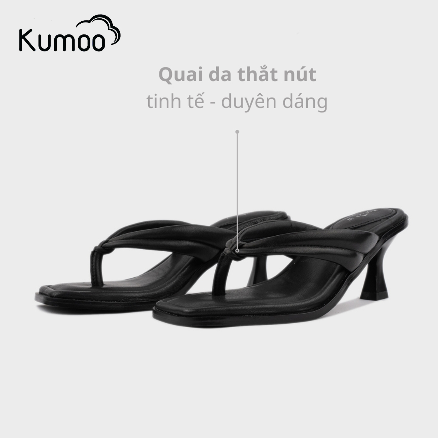 Dép Xỏ Ngón Nữ KUMOO XN-KUMOO-001-A - Chi tiết đế và gót