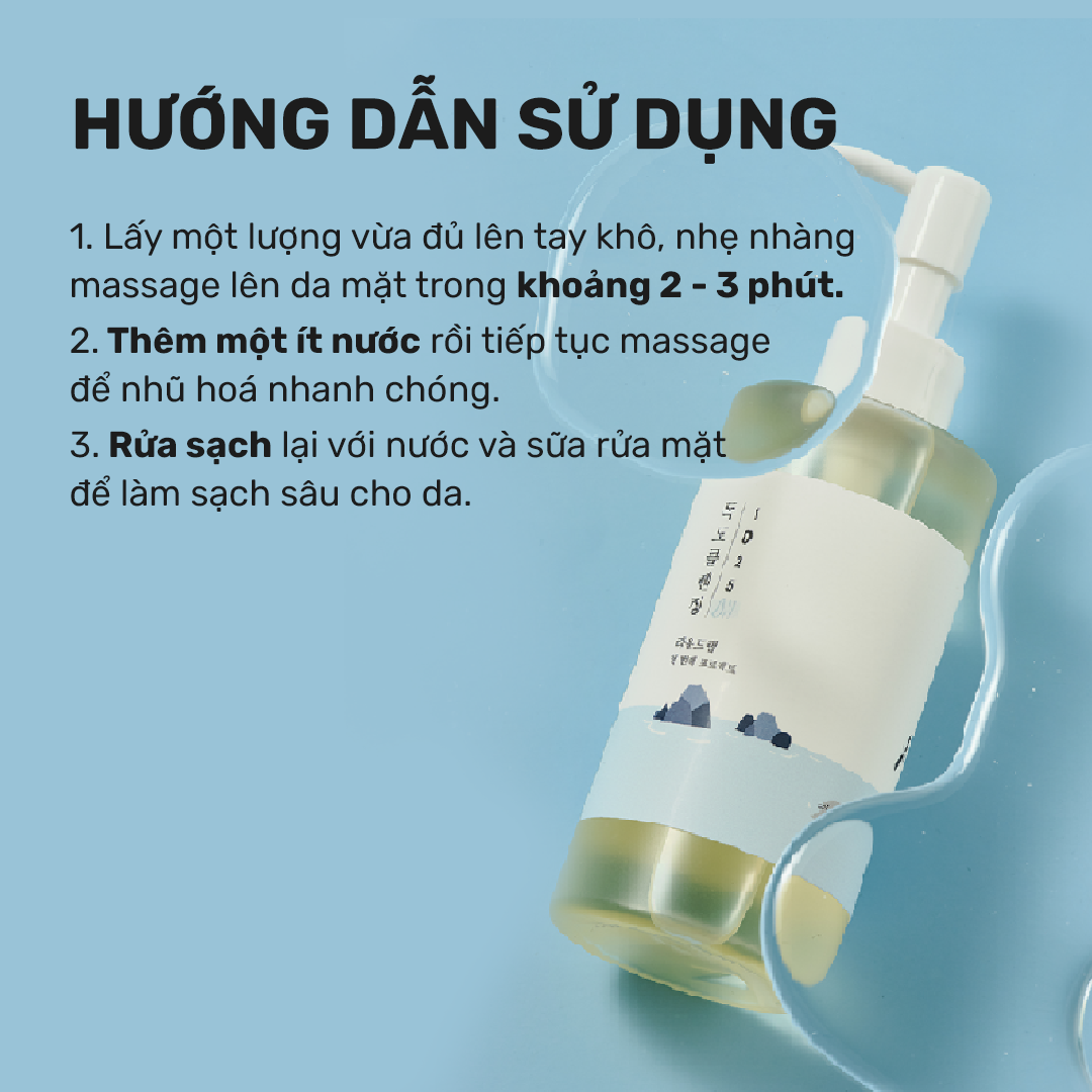 Mô tả Round Lab Dầu Tẩy Trang 1025 Dokdo Cleansing Oil 200ml làm sạch lớp trang điểm và bụi mịn - 5