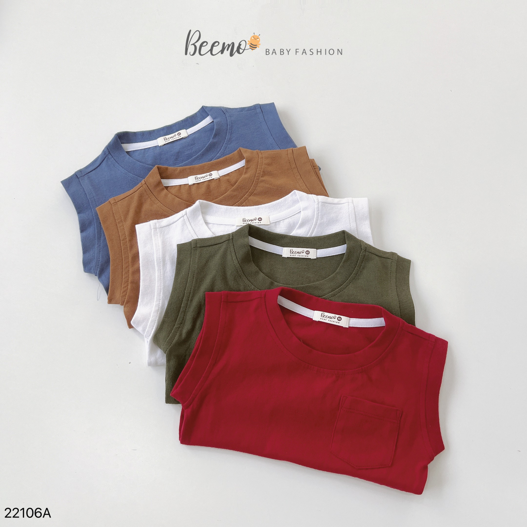 Mô tả Áo ba lỗ 6 màu cho bé Beemo,Chất liệu cotton co giãn 4 chiều mềm mịn, thấm mồ hôi,Thiết kế basic phối túi ngực B270 - 3