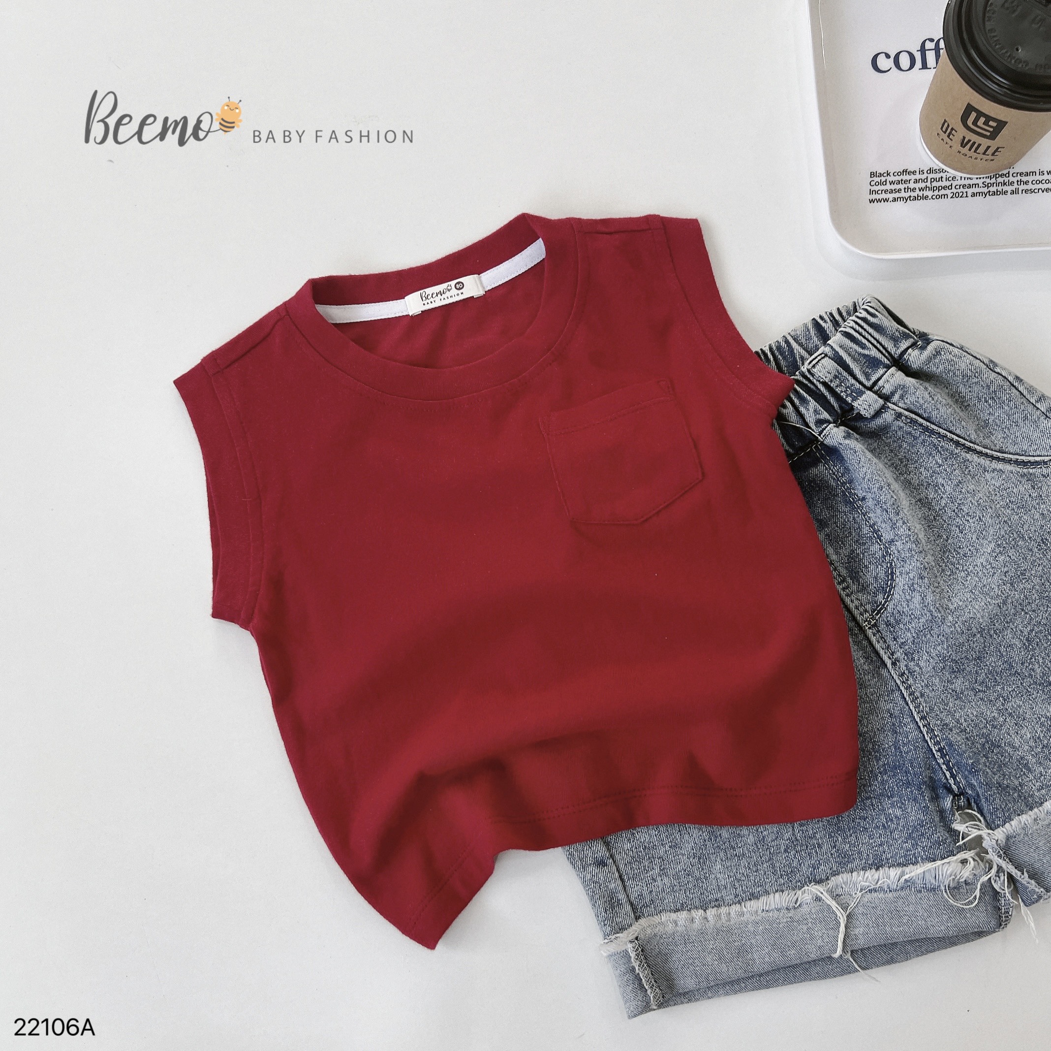 Mô tả Áo ba lỗ 6 màu cho bé Beemo,Chất liệu cotton co giãn 4 chiều mềm mịn, thấm mồ hôi,Thiết kế basic phối túi ngực B270 - 4