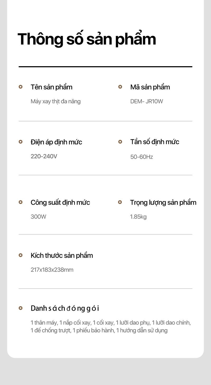 Máy xay thực phẩm Deerma JR10W
