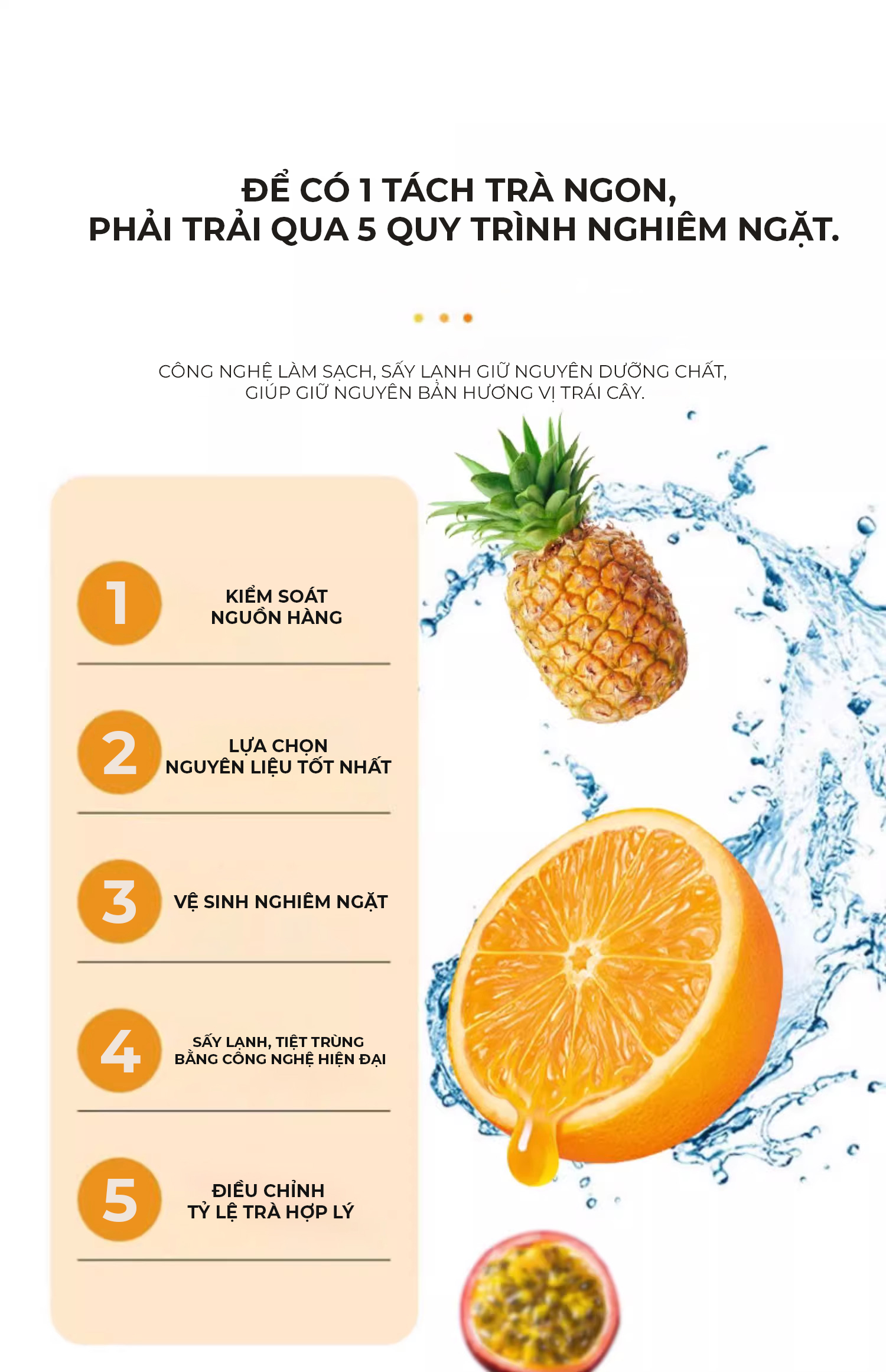 Mô tả Trà detox chanh dây cam dứa Camifarm giải khát, trắng da, bổ sung vitamin C cho ngày hè nóng bức - 1