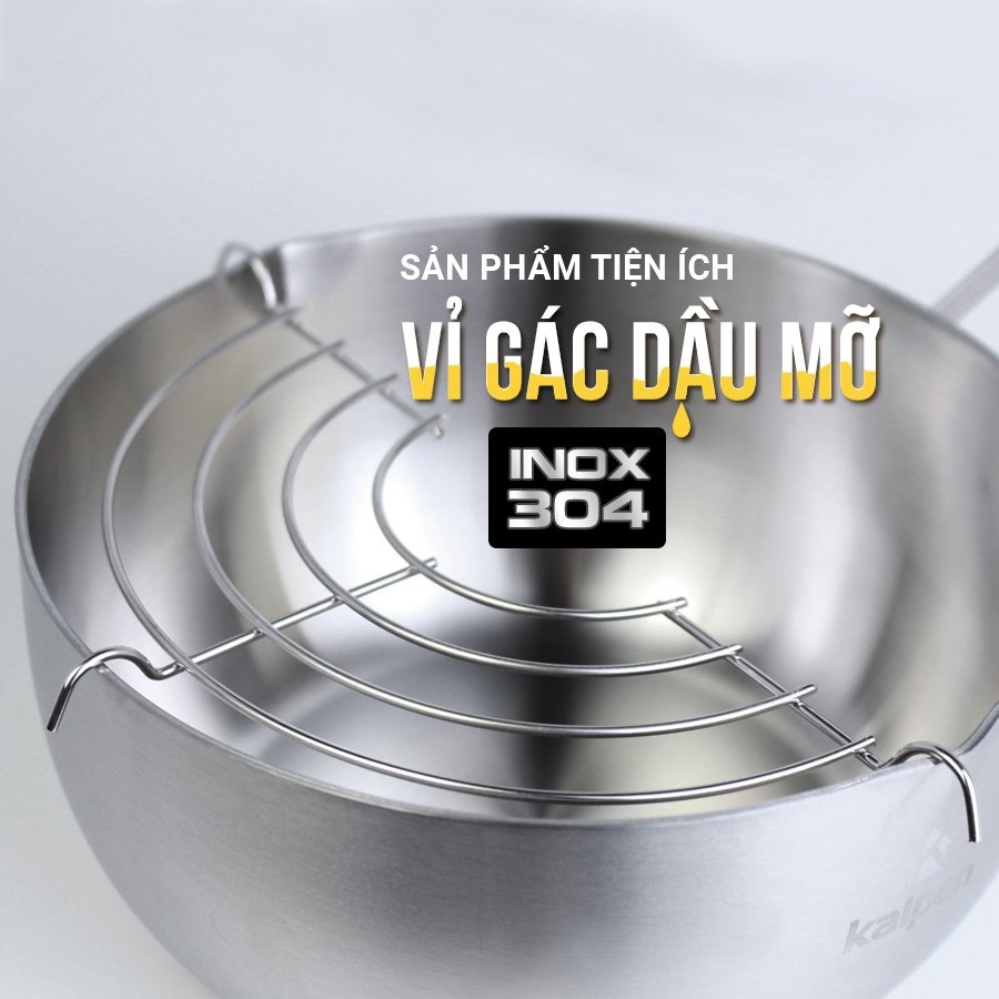 Mô tả Vỉ Gác Chảo-Tách Dầu INOX 304 Cao Cấp Size 18-20-24-26-28cm Hàng Chính Hãng KALPEN-GIA DỤNG ĐỨC - 2
