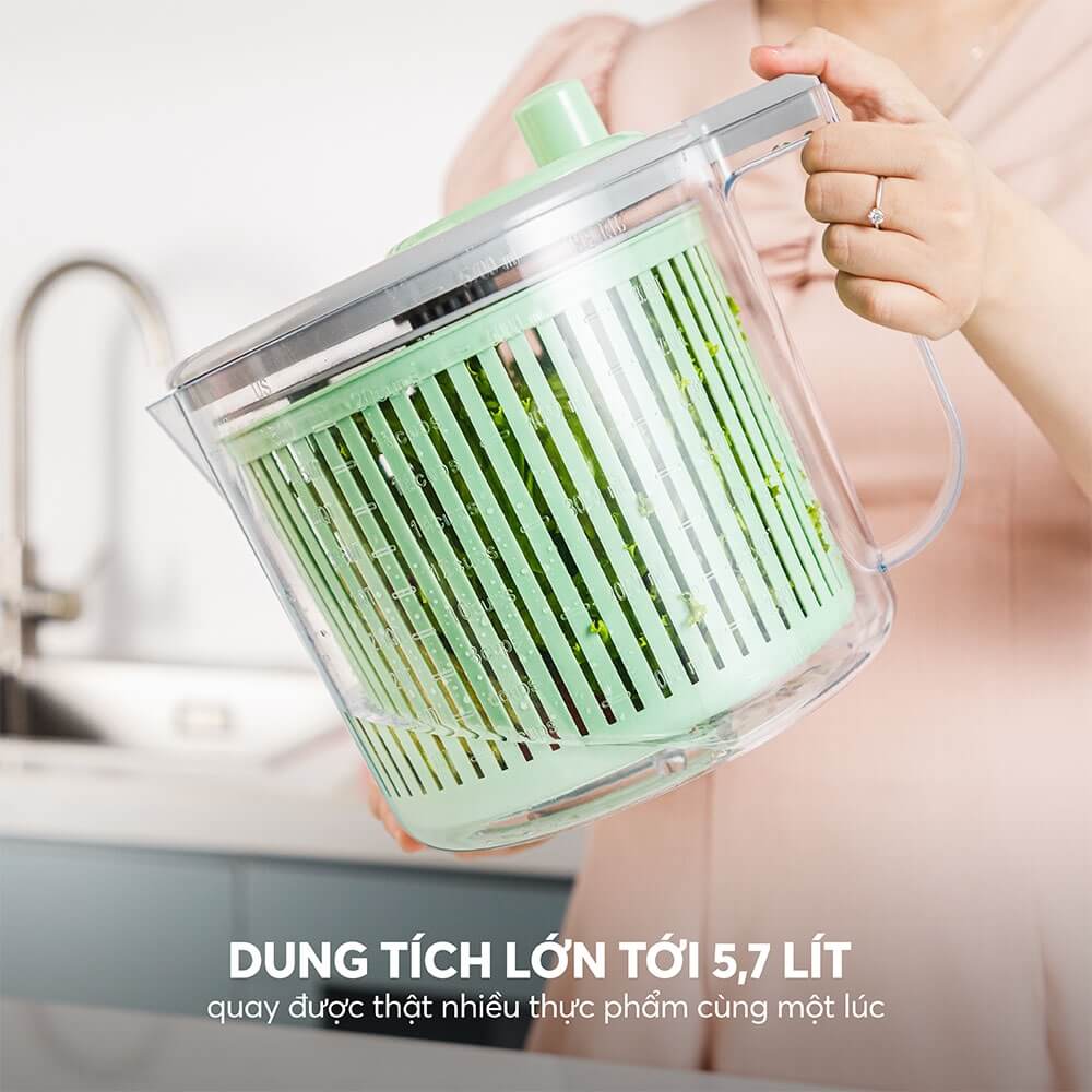 Rổ quay rau Elmich EL8421, Hàng chính hãng, nhựa PP, tháp lắp đơn giản ...