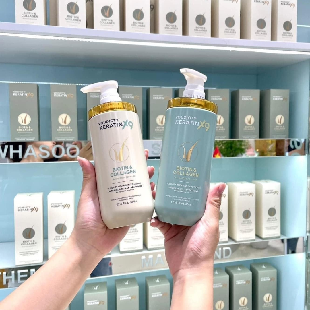 Mô tả Dầu Gội Xả Voudioty Keratin X9 Cung Cấp Dưỡng Chất Phục Hồi Tóc Hư Tổn Nặng 500ml và 1000ml - 1