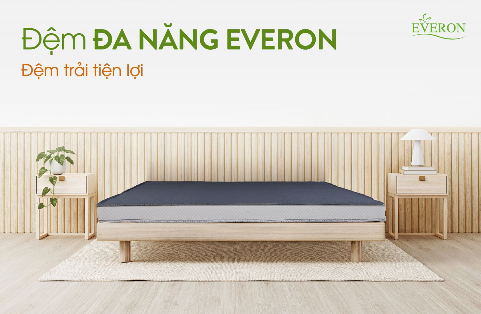 Mô tả Topper / Đệm đa năng thế hệ mới cao cấp Everon (Chống trượt, dày 3cm, có thể gấp gọn, giao màu ngẫu nhiên) - 2
