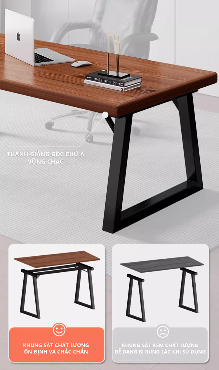 Mô tả Bàn làm việc bàn gaming đa năng mặt bàn dày 30mm khung thép chống ghỉ phủ sơn tĩnh điện thương hiệu IGA - GM121 - 3