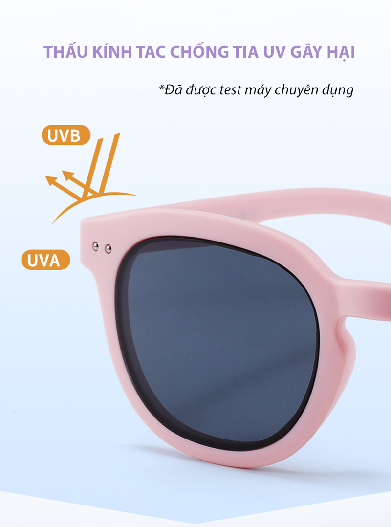 Mô tả Kính Mát Cho Bé AORON Gọng Vuông Tròn Chống Tia UV Bảo Vệ Mắt Màu Sắc Dễ Thương Tròng Phân Cực Cho Bé Trai Bé Gái AK163 - 9