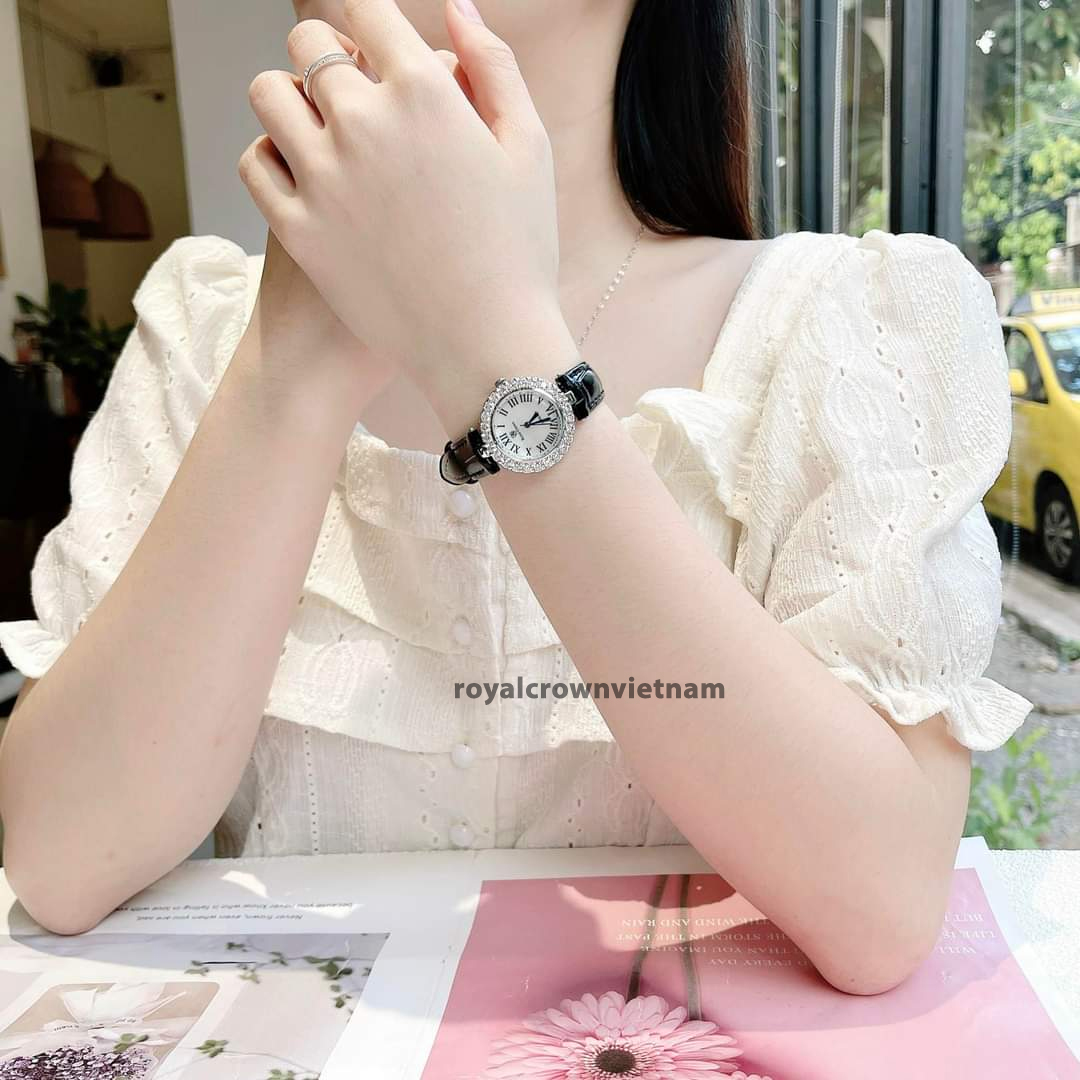 Đồng hồ nữ Royal Crown 6305 dây da mặt nhỏ