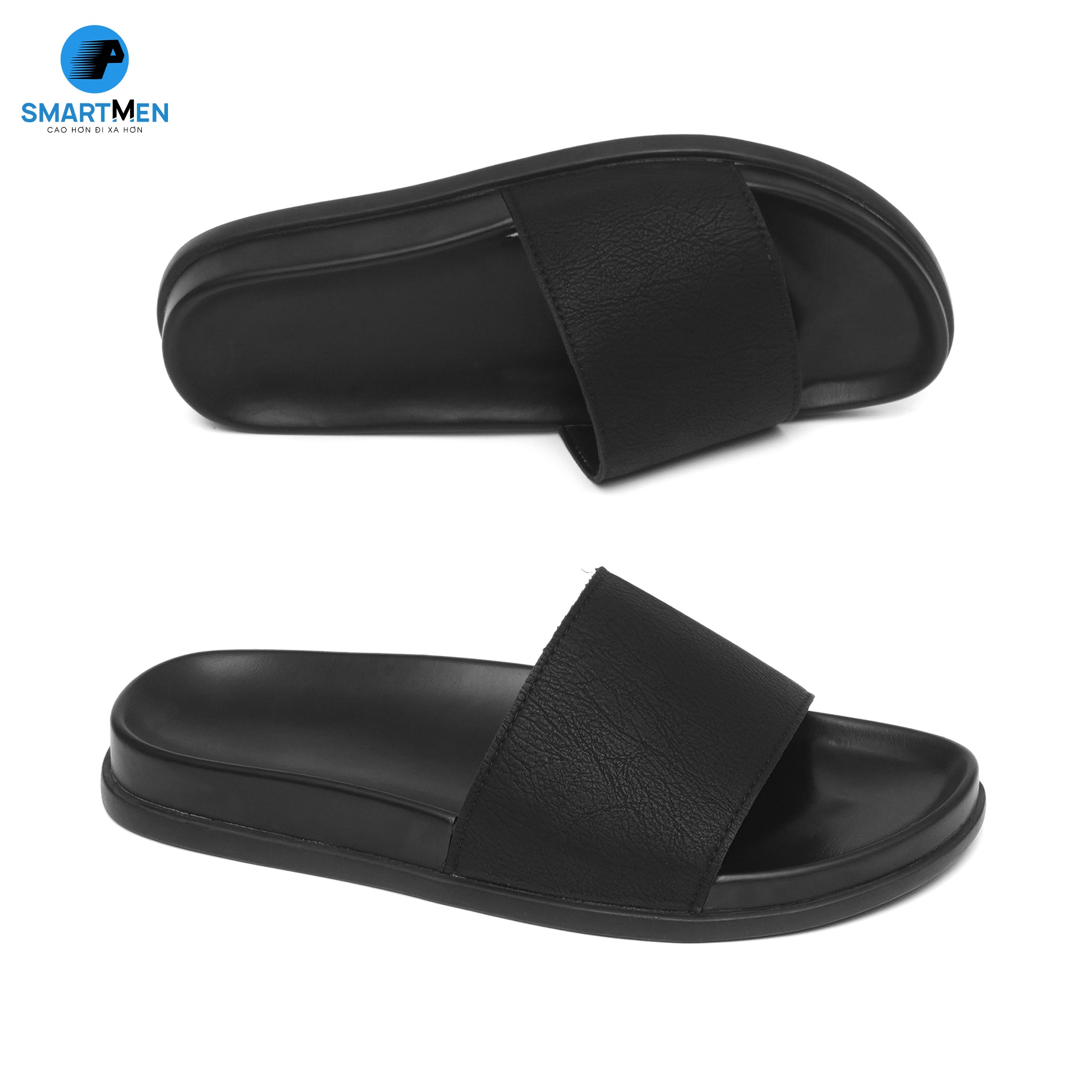 Mô tả Dép nam quai ngang Da cao cấp SMARTMEN DC-11 Đen - 2