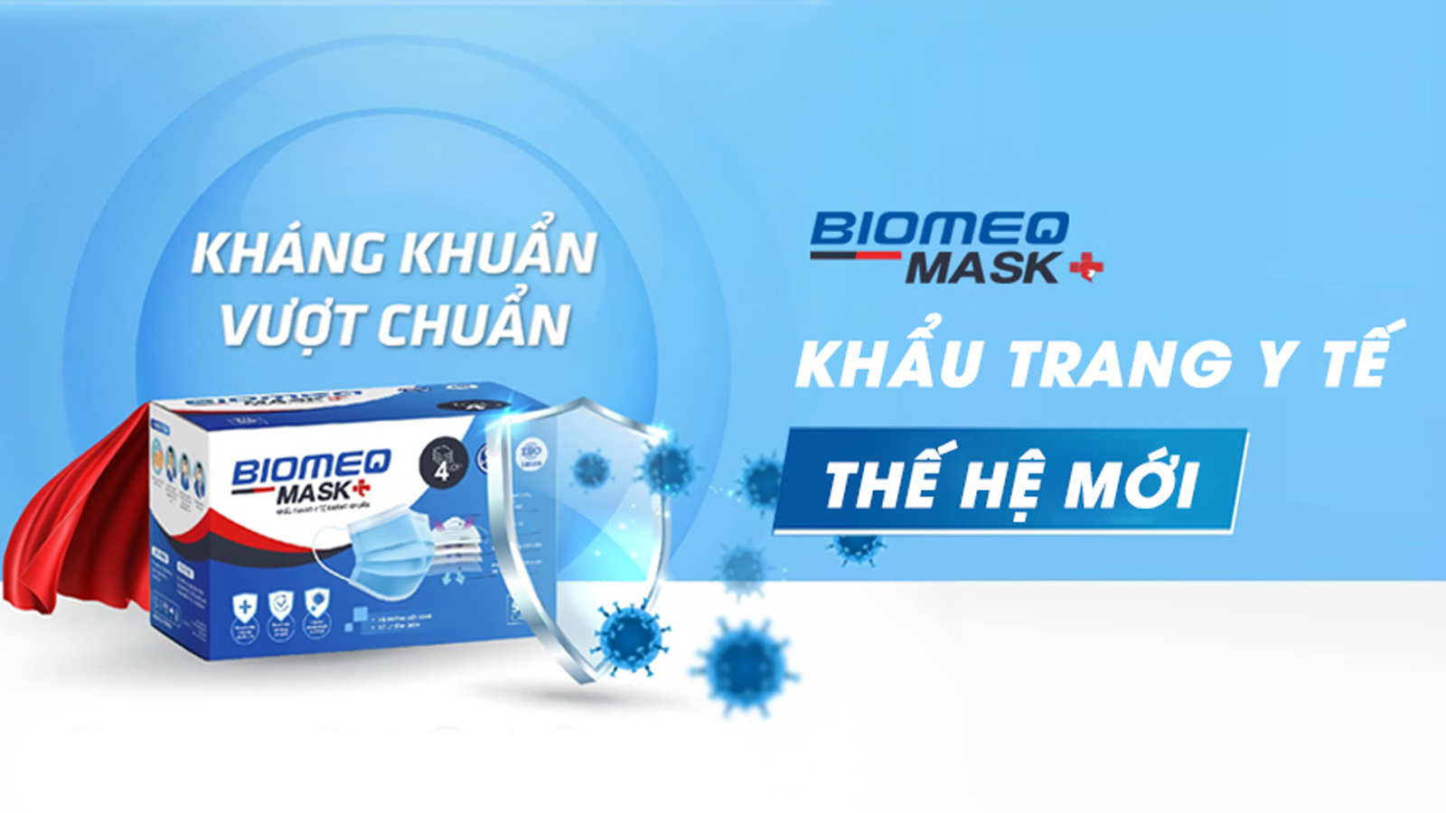 Gói 10 chiếc Khẩu trang y tế Biomeq Mask+ 4 lớp kháng khuẩn, hiệu quả ...