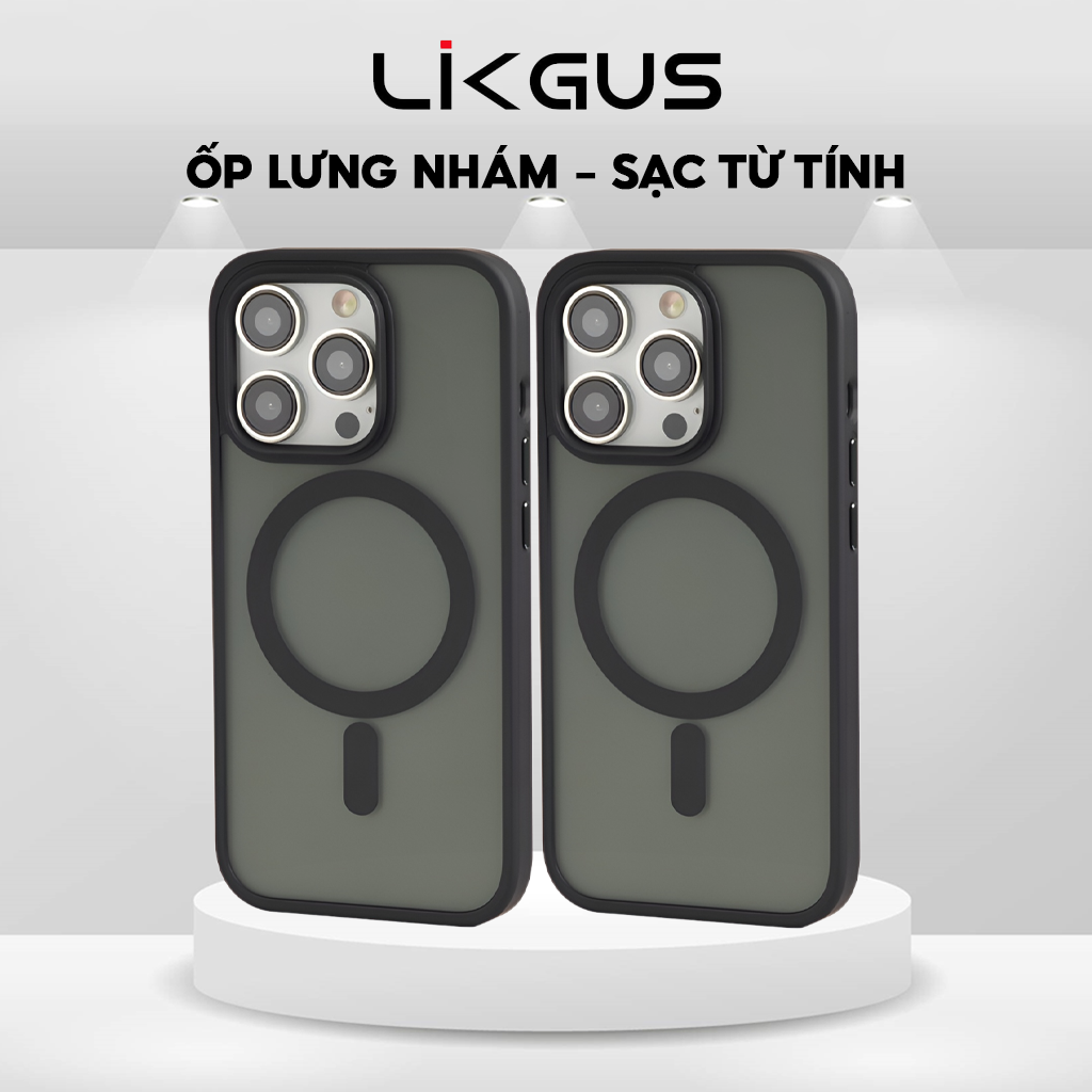 Mô tả Ốp LIKGUS-Lưng Nhám Chống Vân-Chống Ố-Chống Sốc-Hỗ Trợ Sạc Không Dây Cho IP Series 11-12-13-14-15-16 - 1