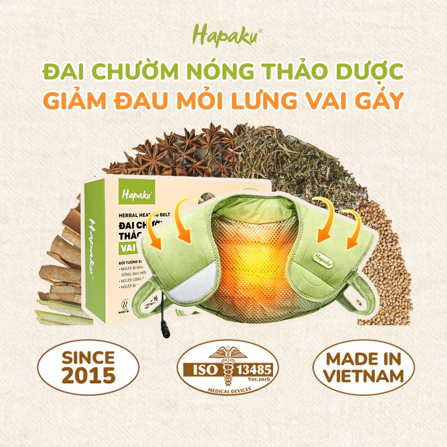 Mô tả Máy Massage Cổ Vai Gáy Từ Thảo Dược Hapaku, Giảm Đau Vai Gáy, Lưu Thông Khí Huyết, Thư Giãn Ngủ Ngon - 1