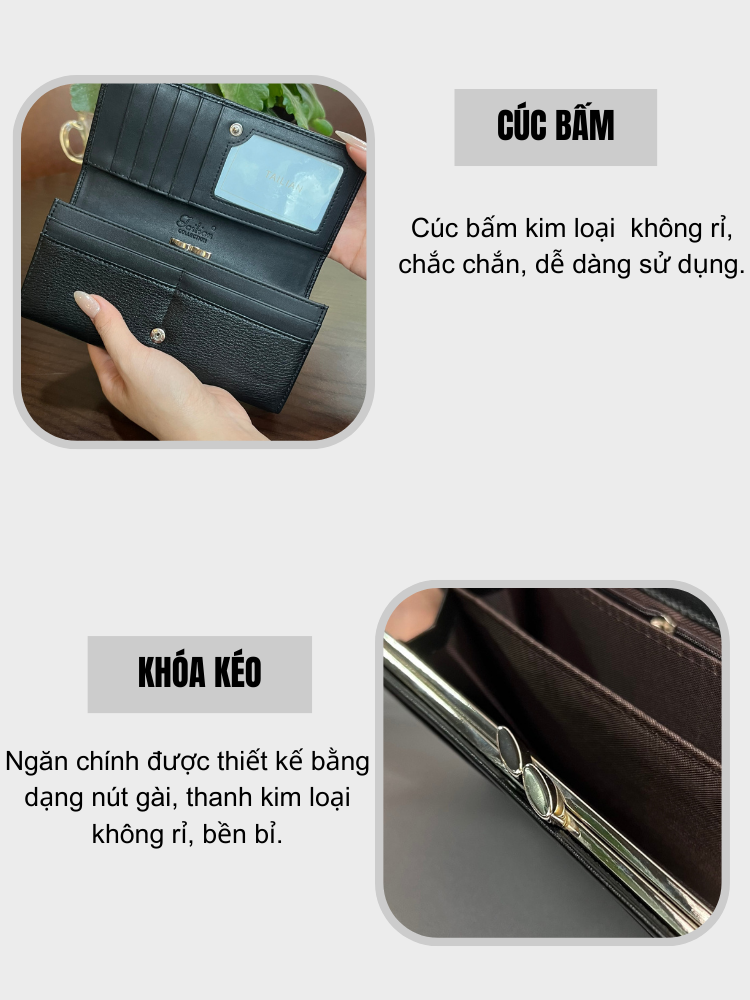 Ví Nữ TAILIAN TL26 - Da Vân Cá Sấu Màu Xanh Lục